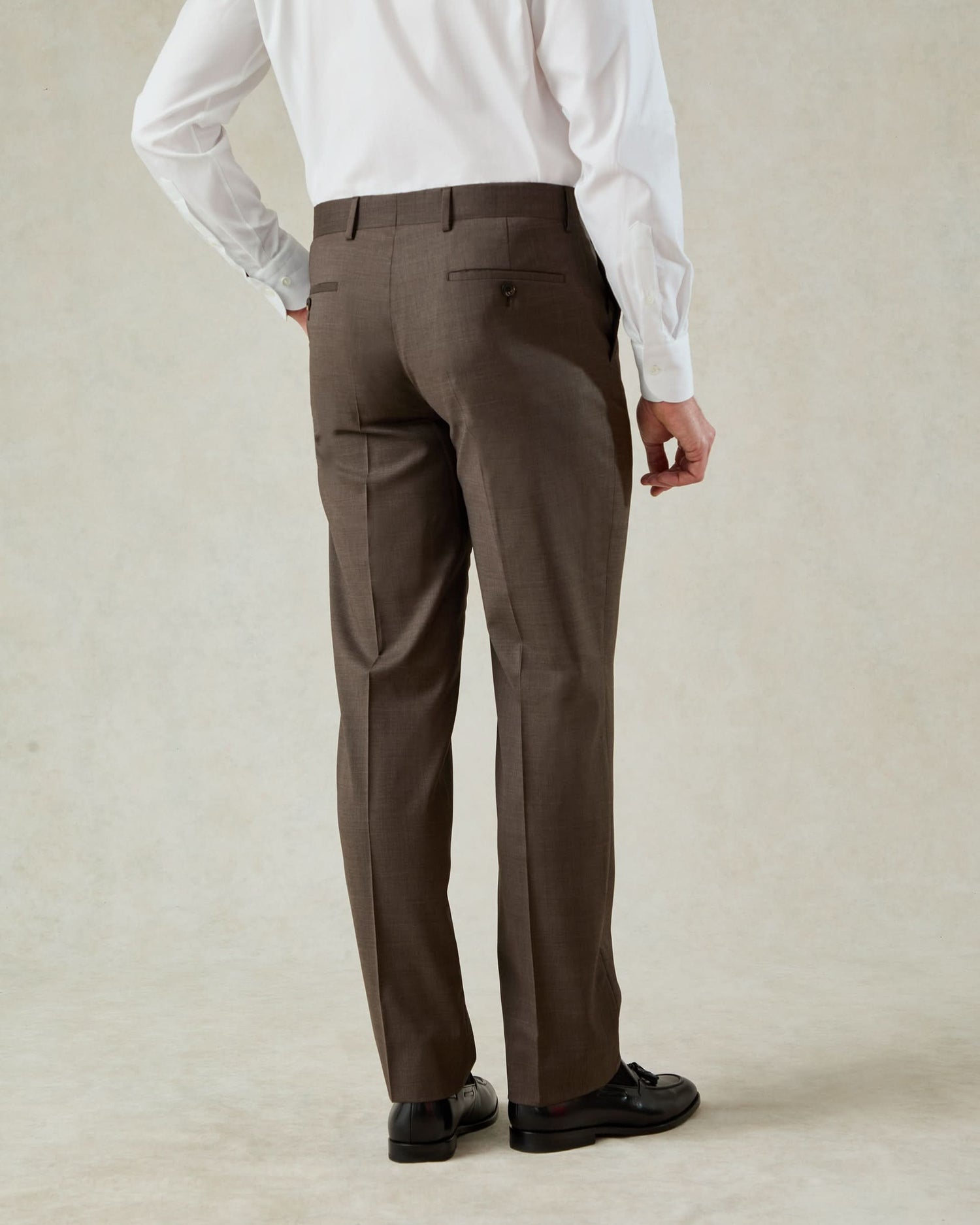 Burton Wool &amp; Cashmere Double Breasted Peak Suit Dark Brown