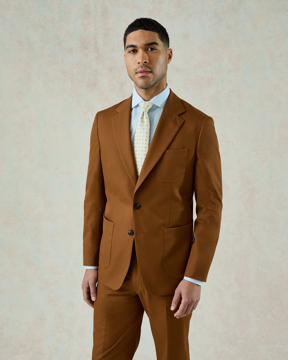 Allen Cotton &amp; Cashmere Suit Jacket Chestnut Brown