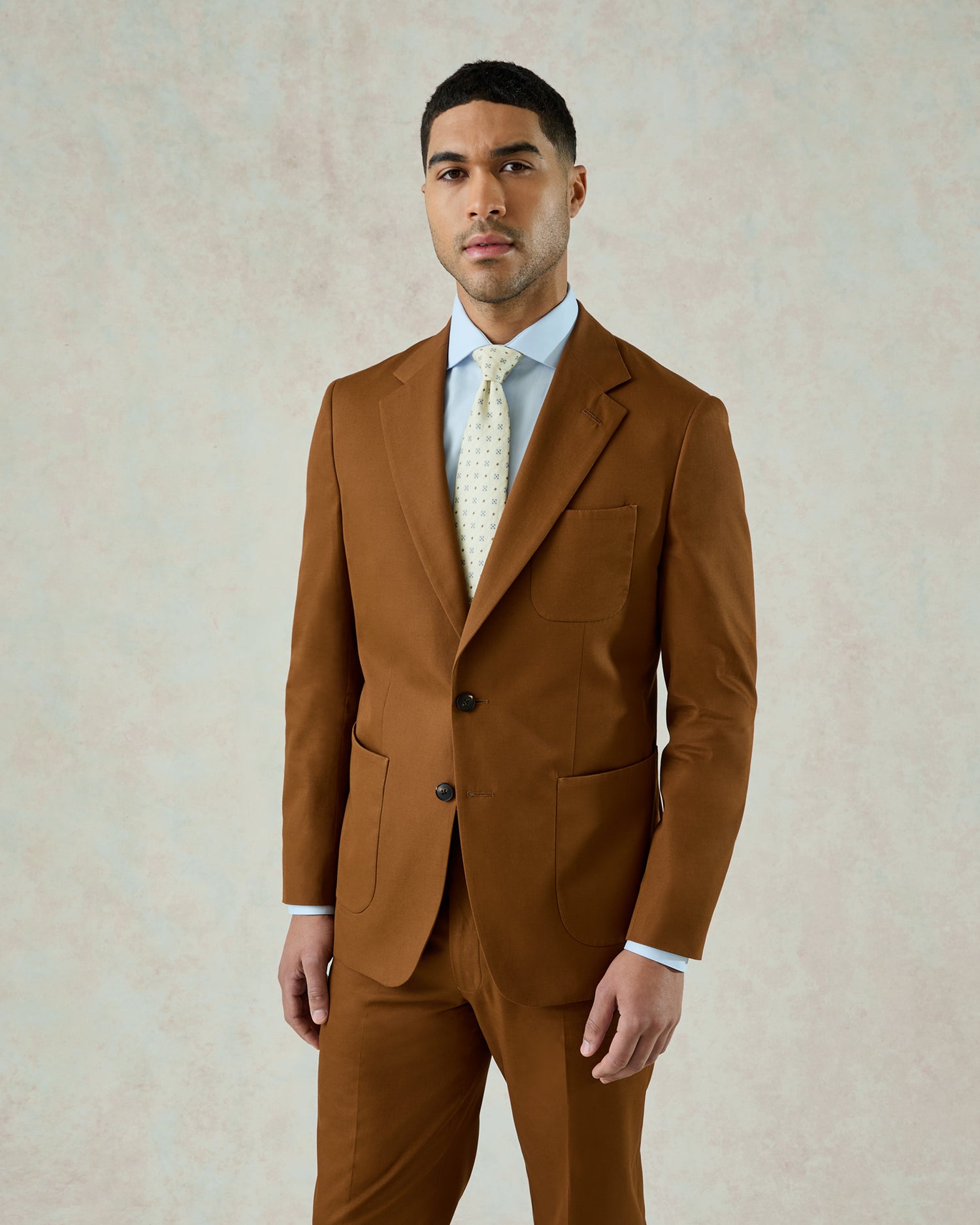 Allen Cotton &amp; Cashmere Suit Chesnut Brown