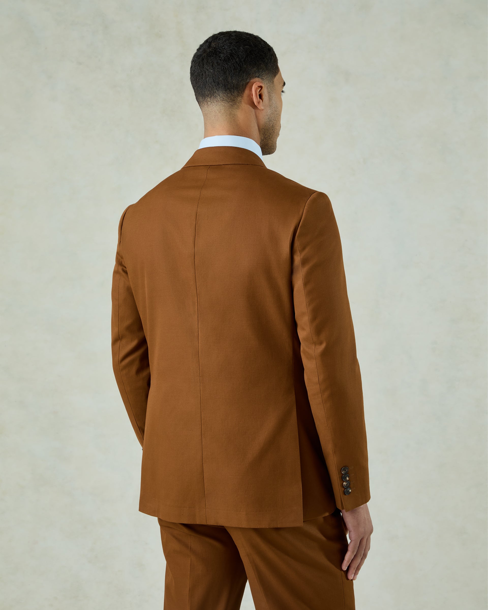 Allen Cotton &amp; Cashmere Suit Jacket Chestnut Brown