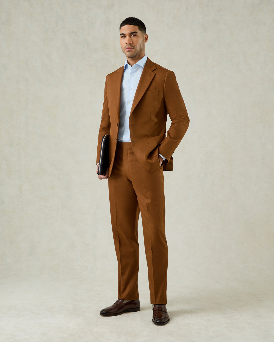 Allen Cotton &amp; Cashmere Suit Chesnut Brown