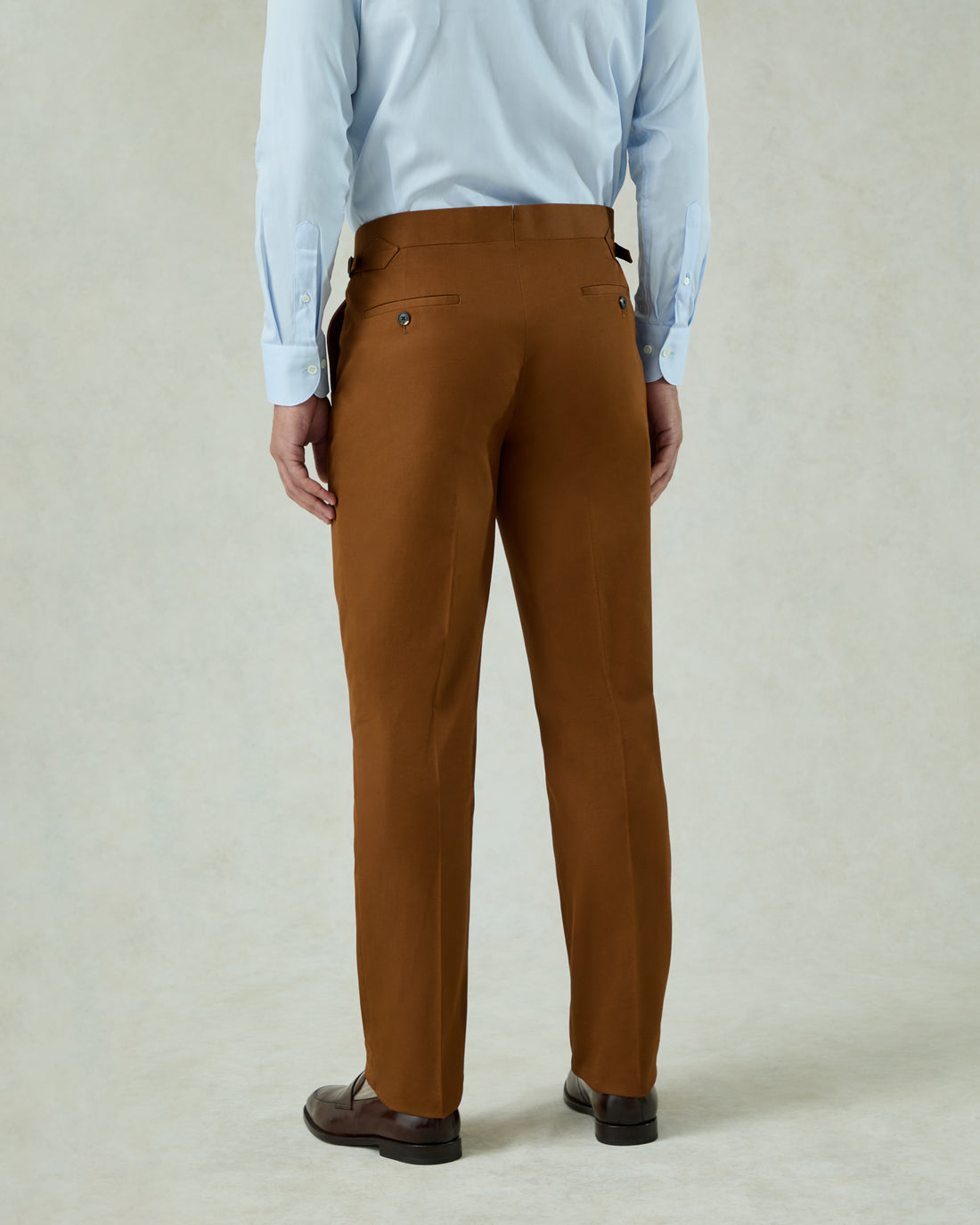 Allen Cotton &amp; Cashmere Suit Trouser Chesnut Brown