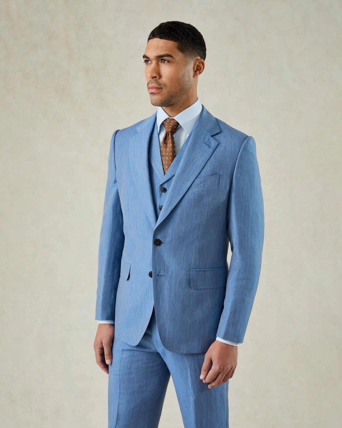 Wilson Linen &amp; Wool Suit Jacket Mid Blue