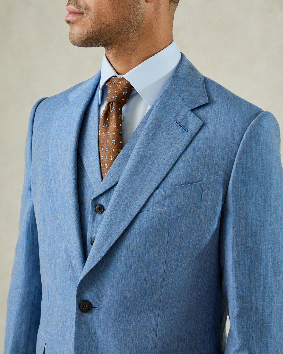 Wilson Linen &amp; Wool Suit Mid Blue