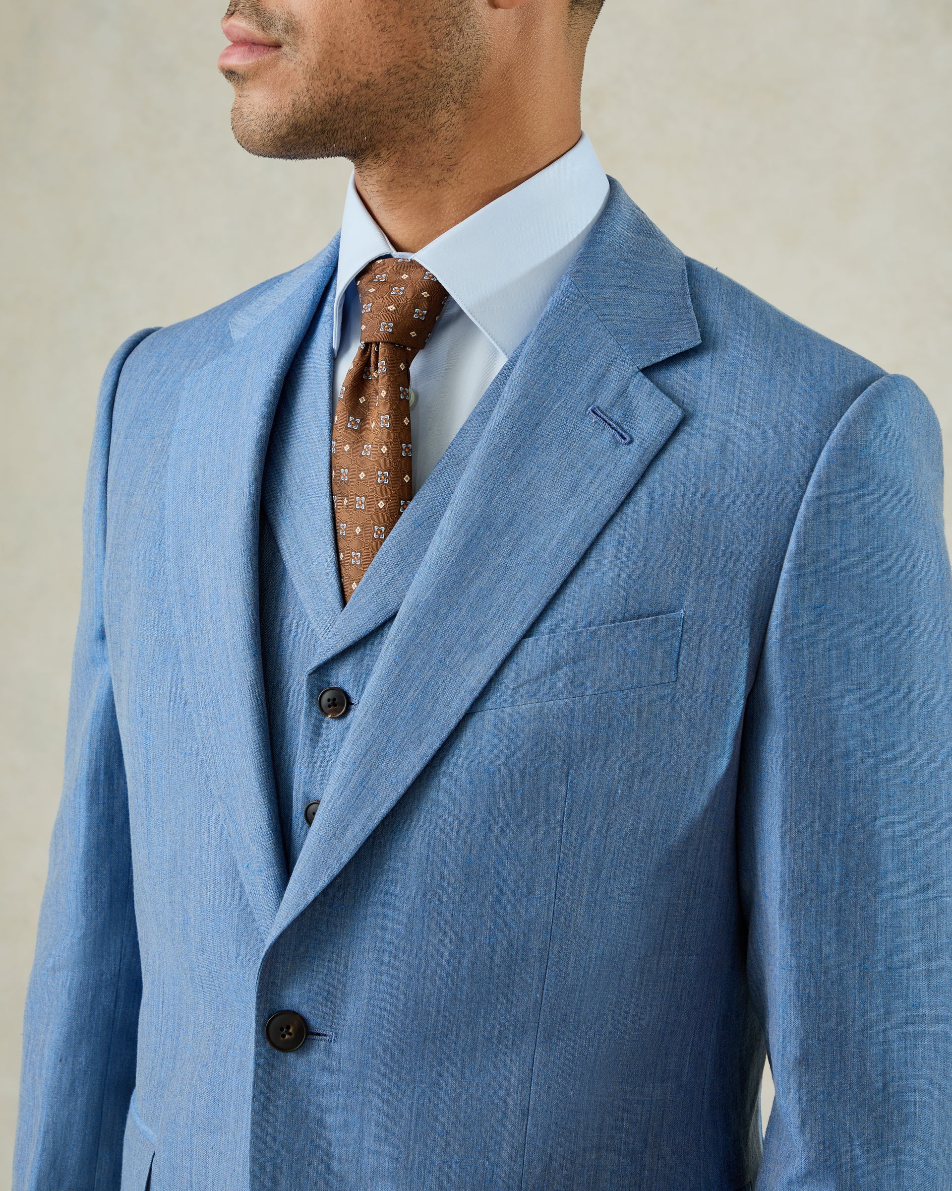 Wilson Linen &amp; Wool Suit Mid Blue