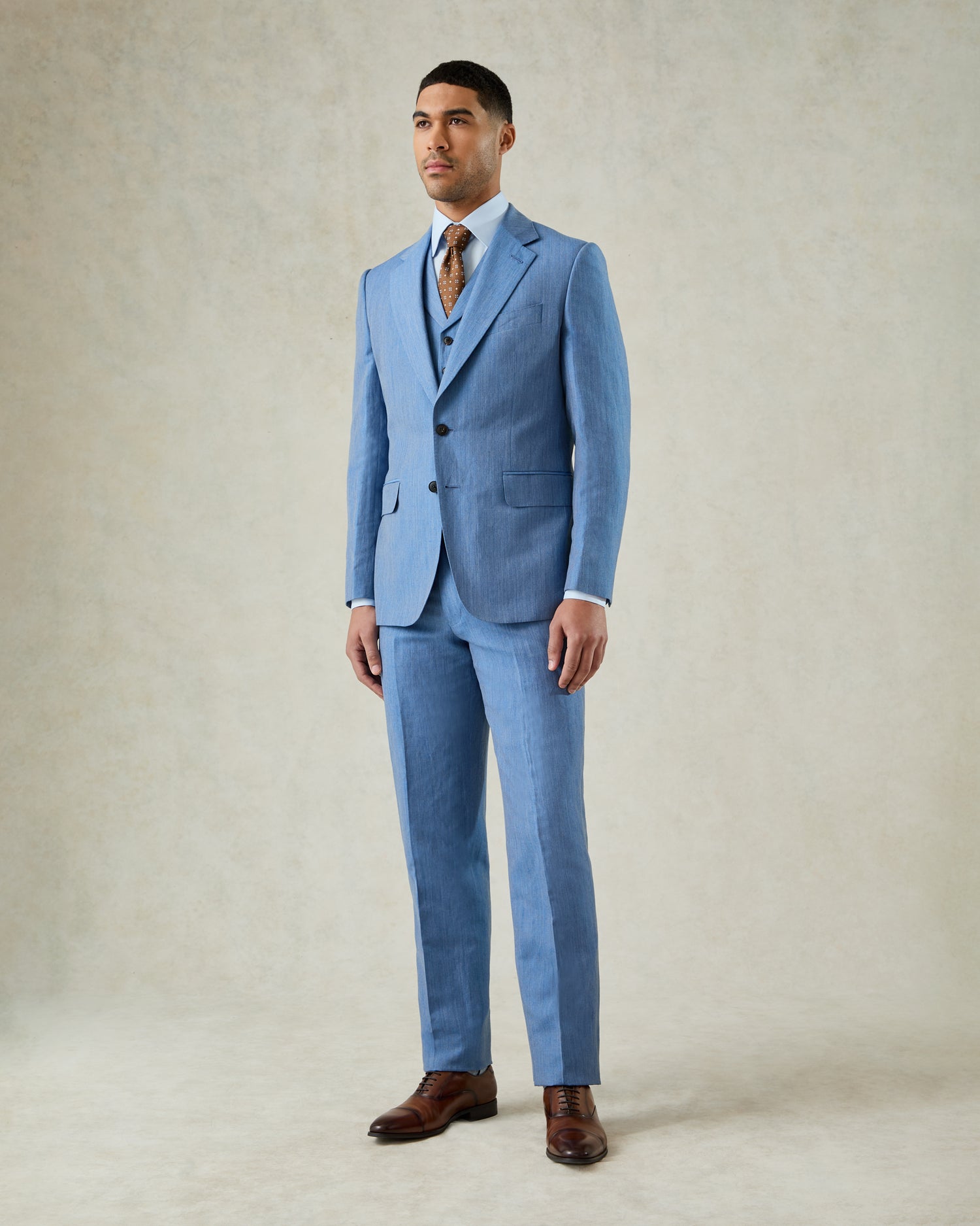 Wilson Linen &amp; Wool Suit Mid Blue