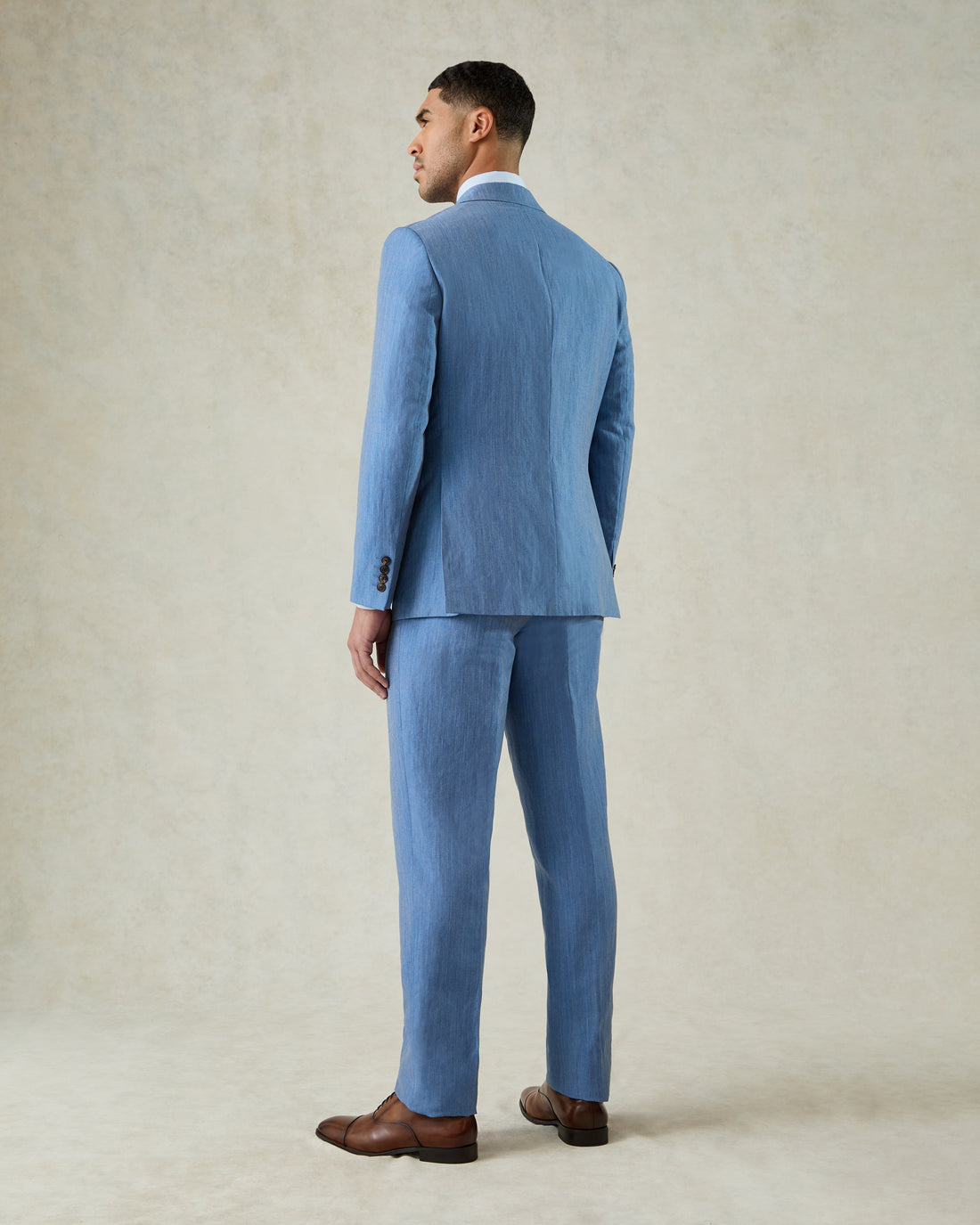 Wilson Linen &amp; Wool Suit Jacket Mid Blue