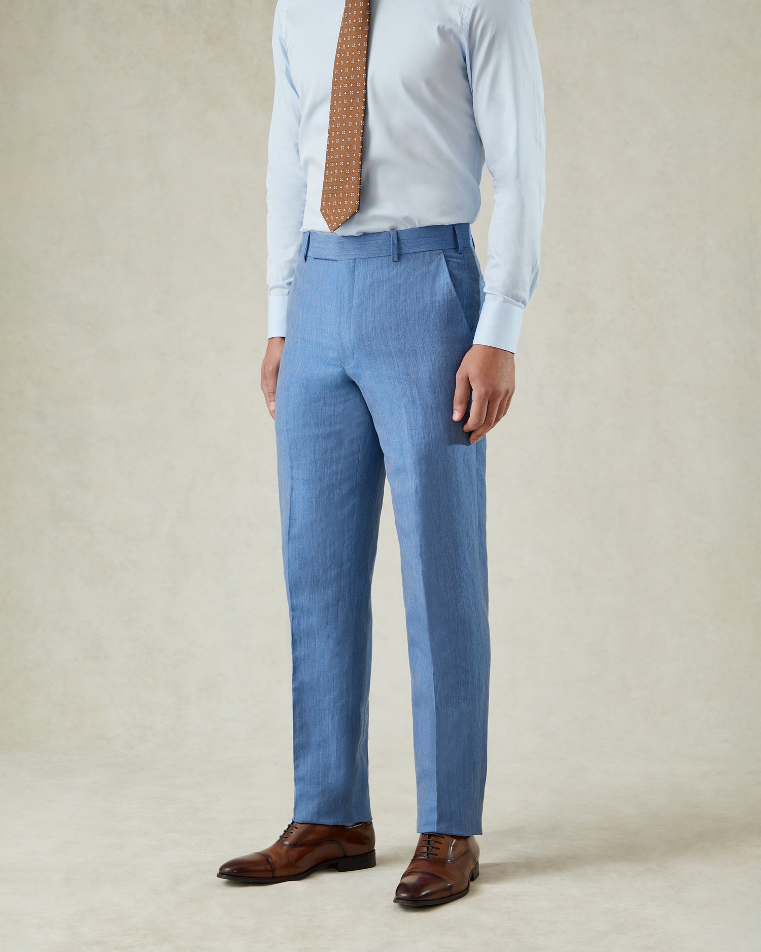 Wilson Linen &amp; Wool Suit Trouser Mid Blue