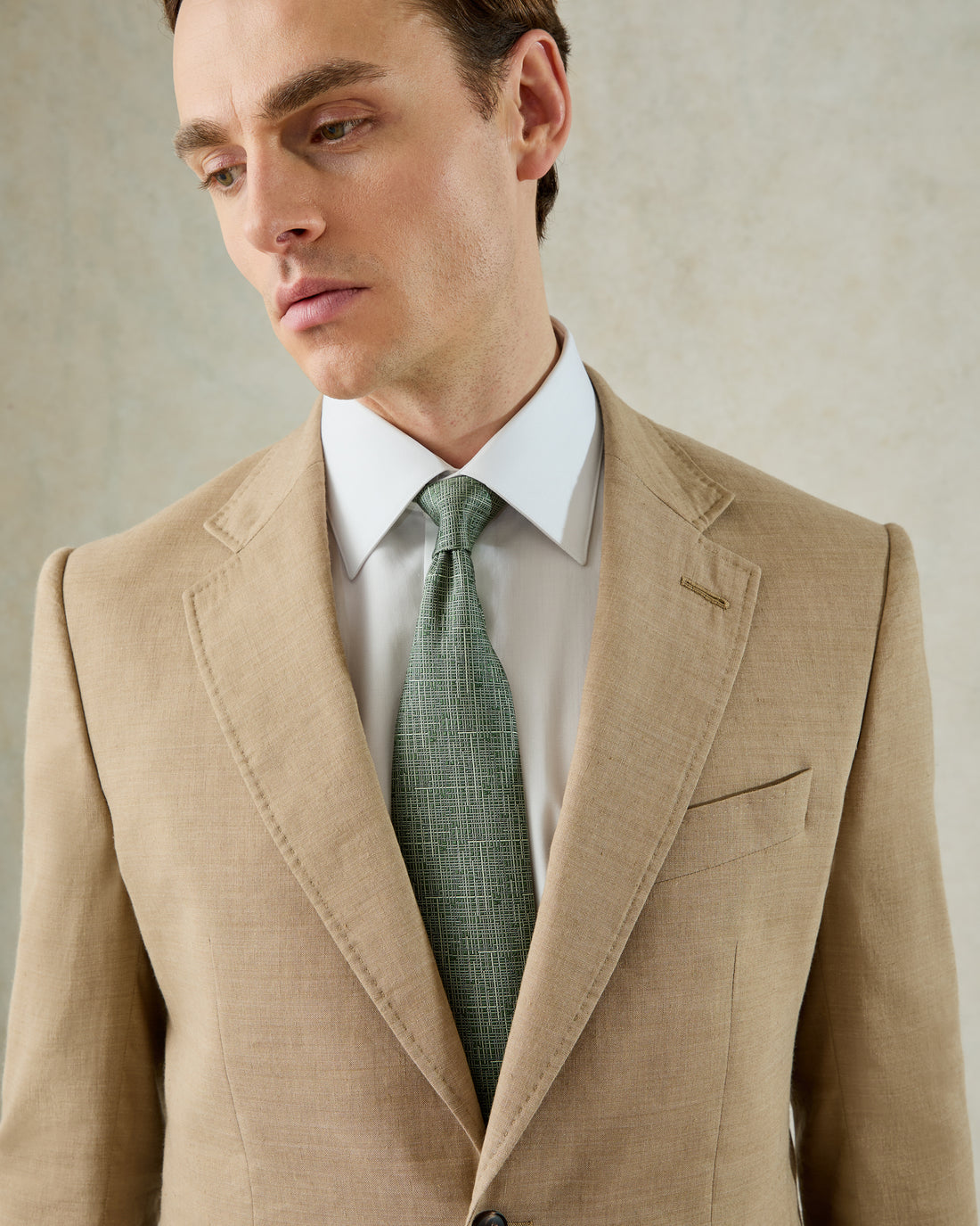 Speke Linen Suit Jacket Tan