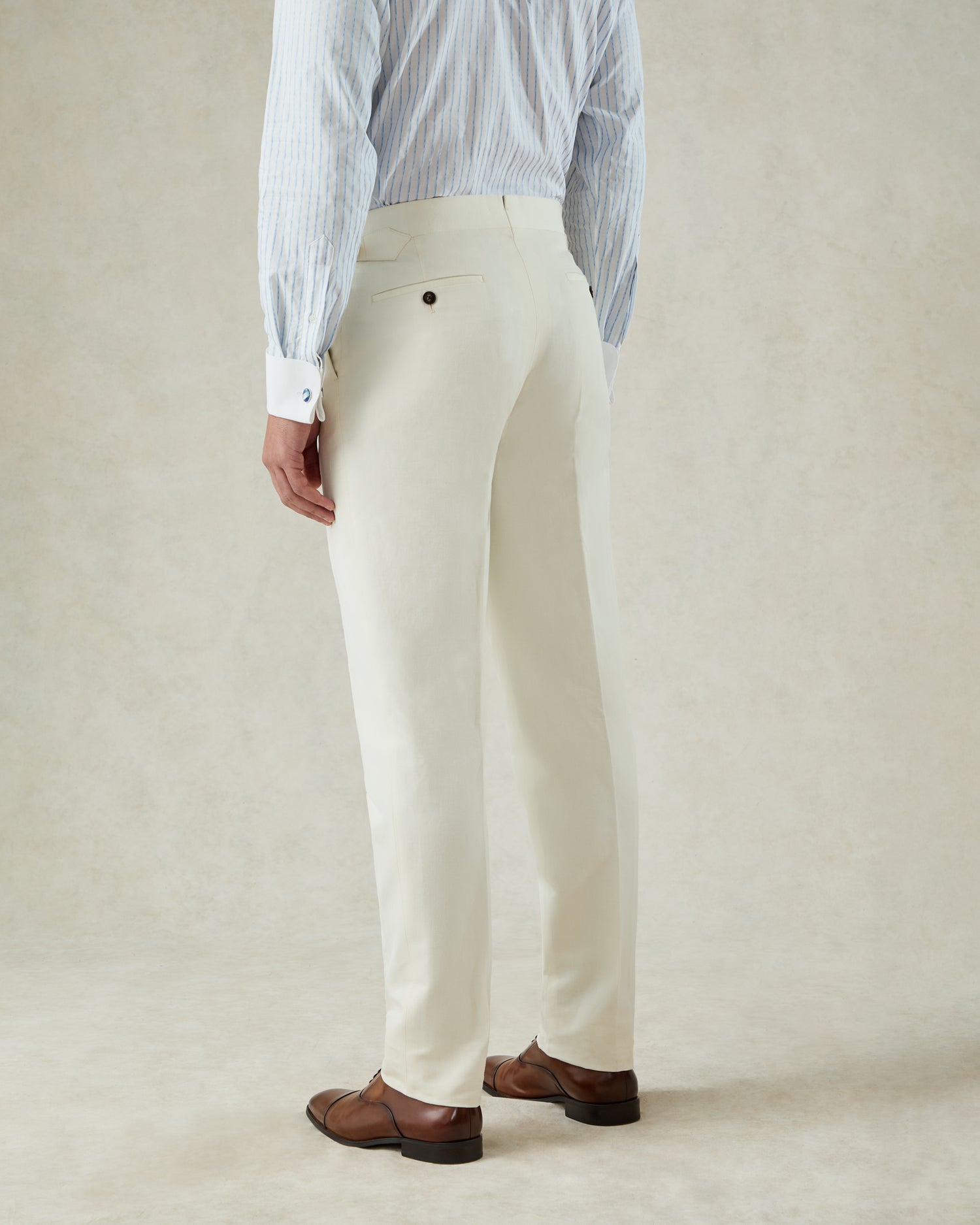 Pearce Cotton &amp; Linen Herringbone Suit White