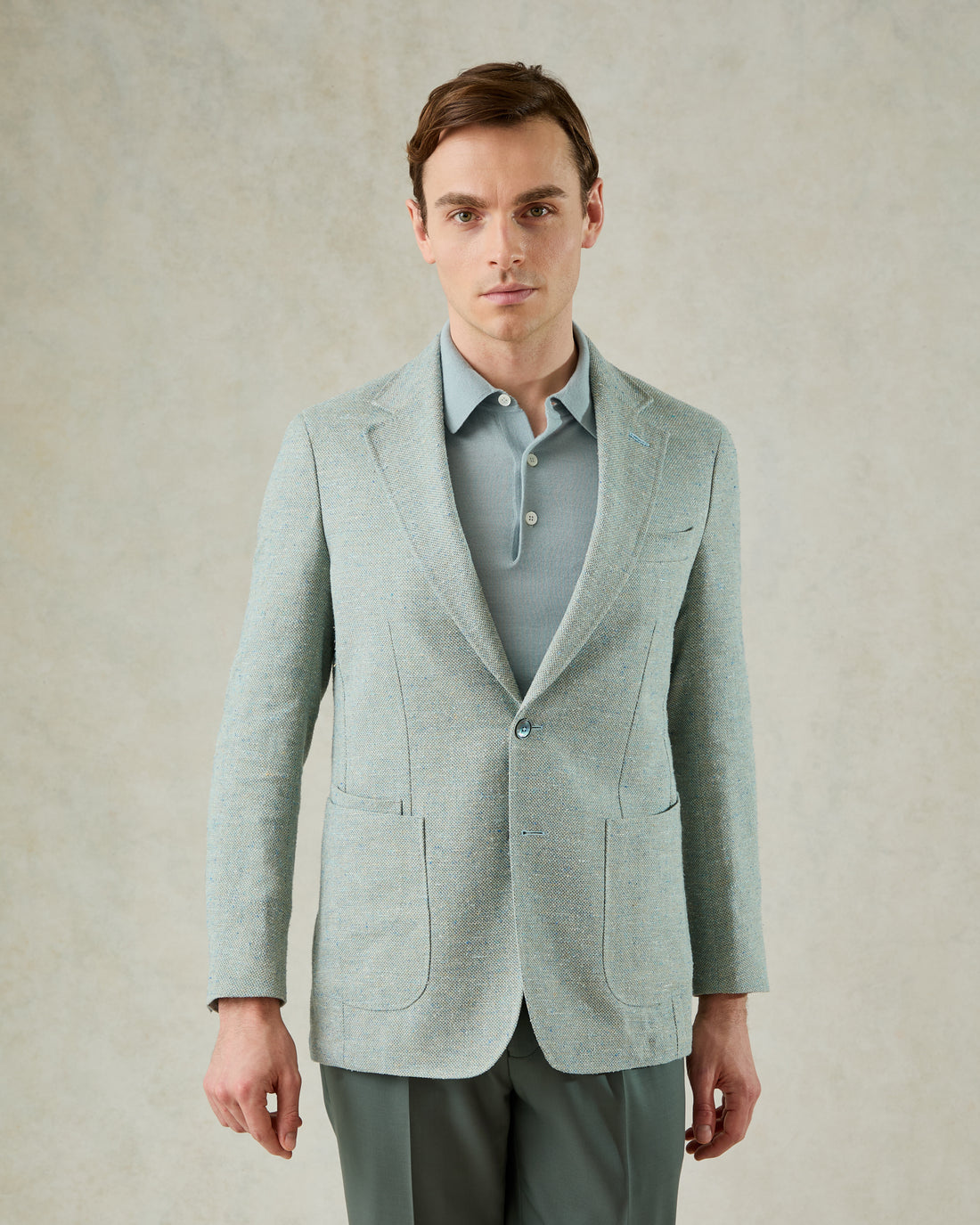 Gilbert Cotton Silk &amp; Linen Blend Blazer Mint