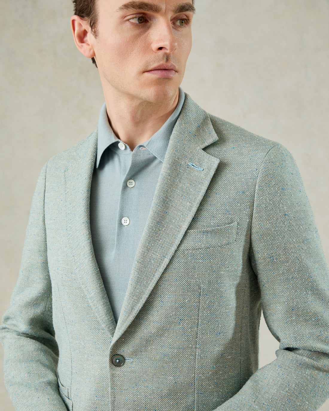 Gilbert Cotton Silk &amp; Linen Blend Blazer Mint