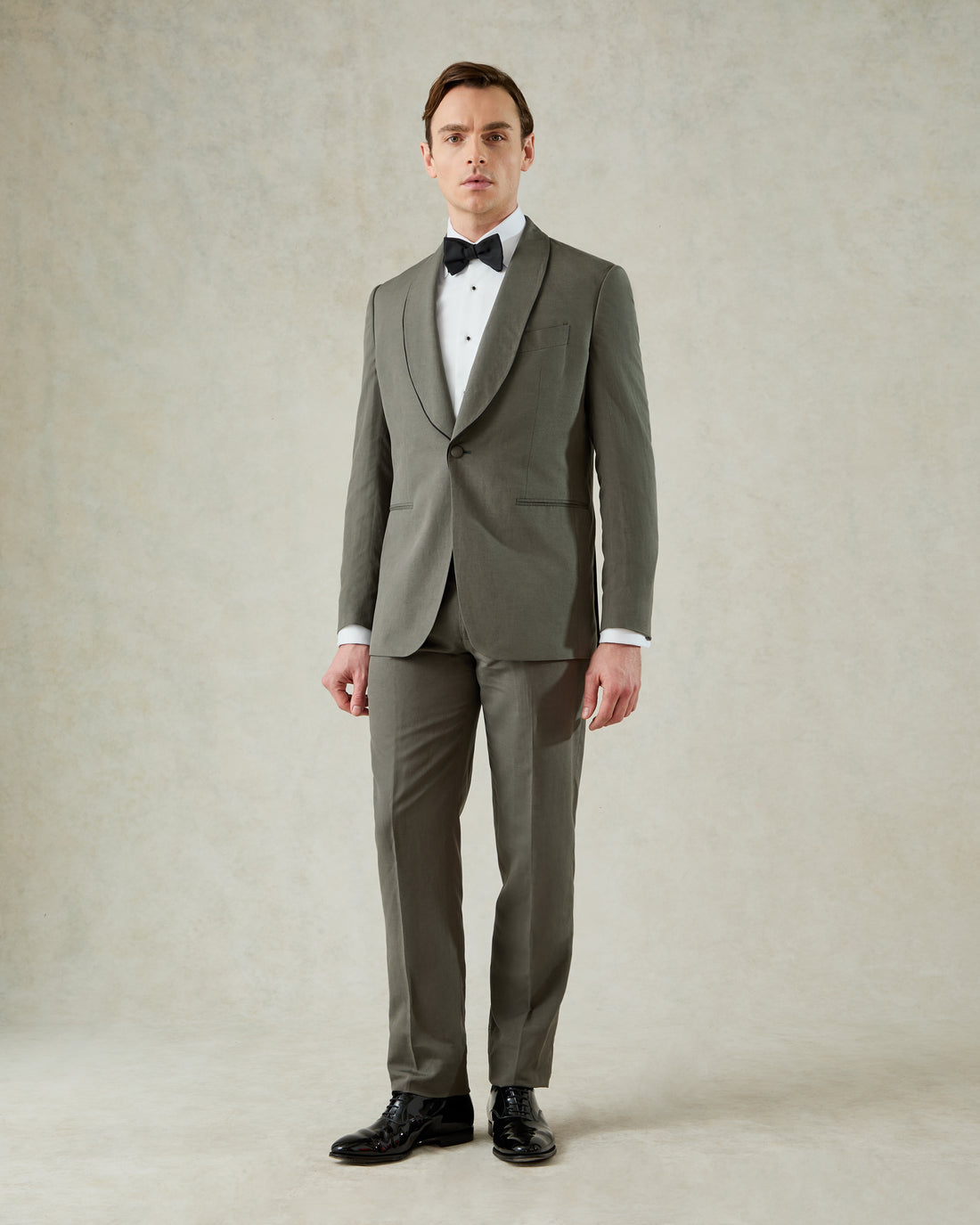 Neumann Linen Silk Evening Suit Khaki