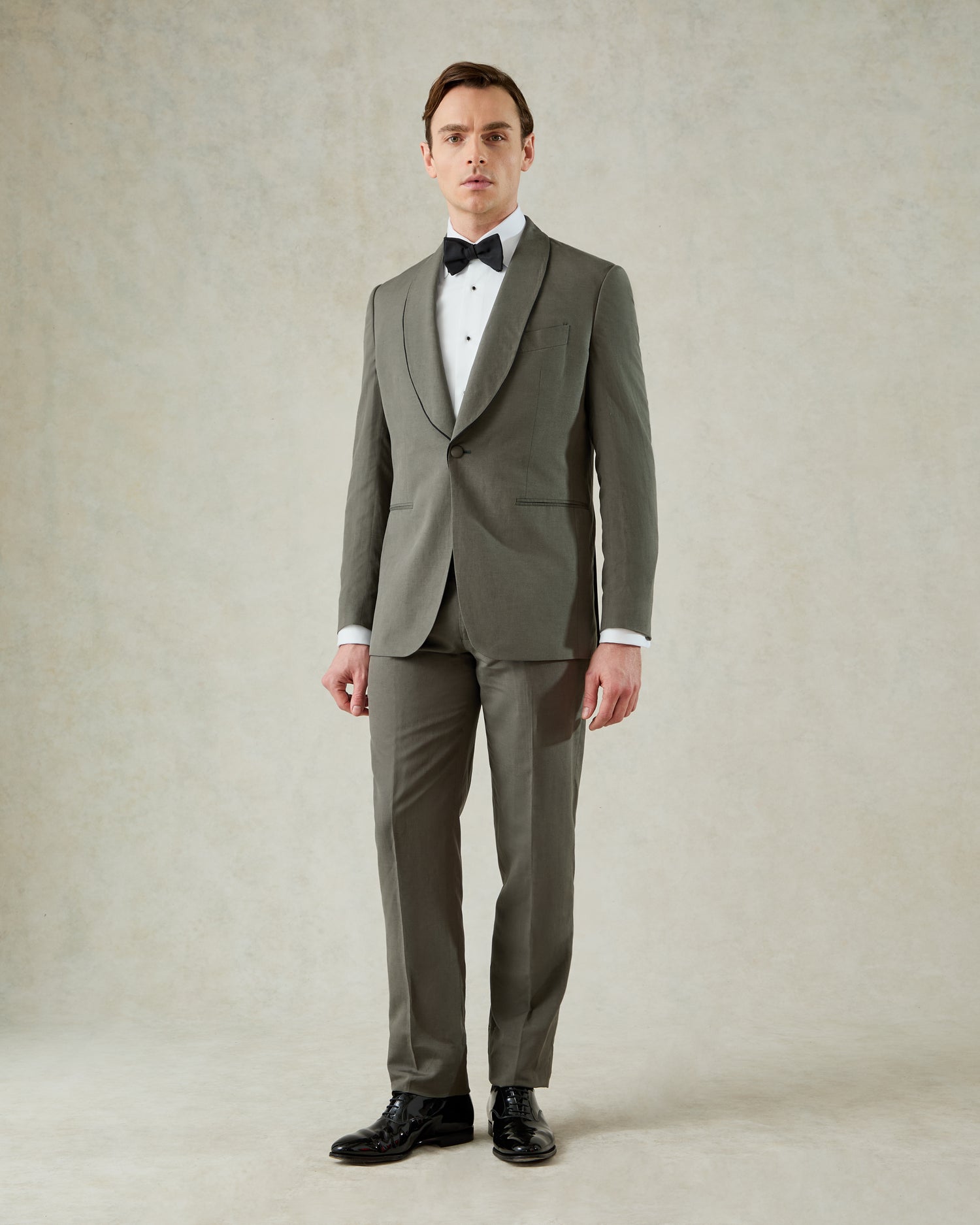 Neumann Linen Silk Evening Suit Khaki