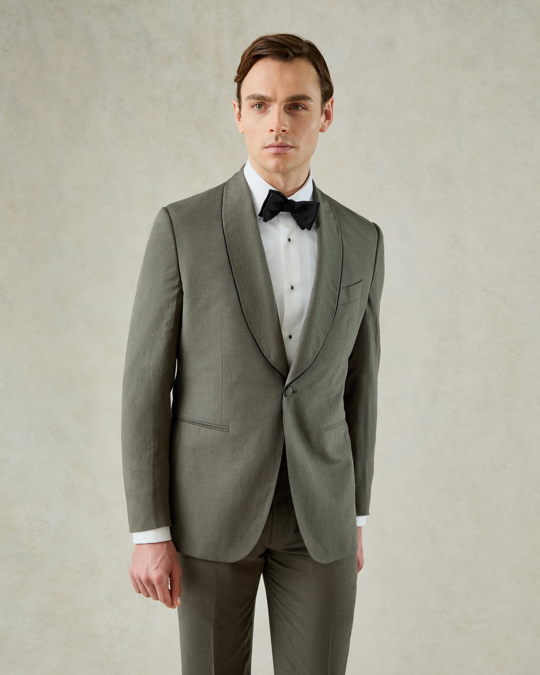 Neumann Linen Silk Evening Suit Khaki