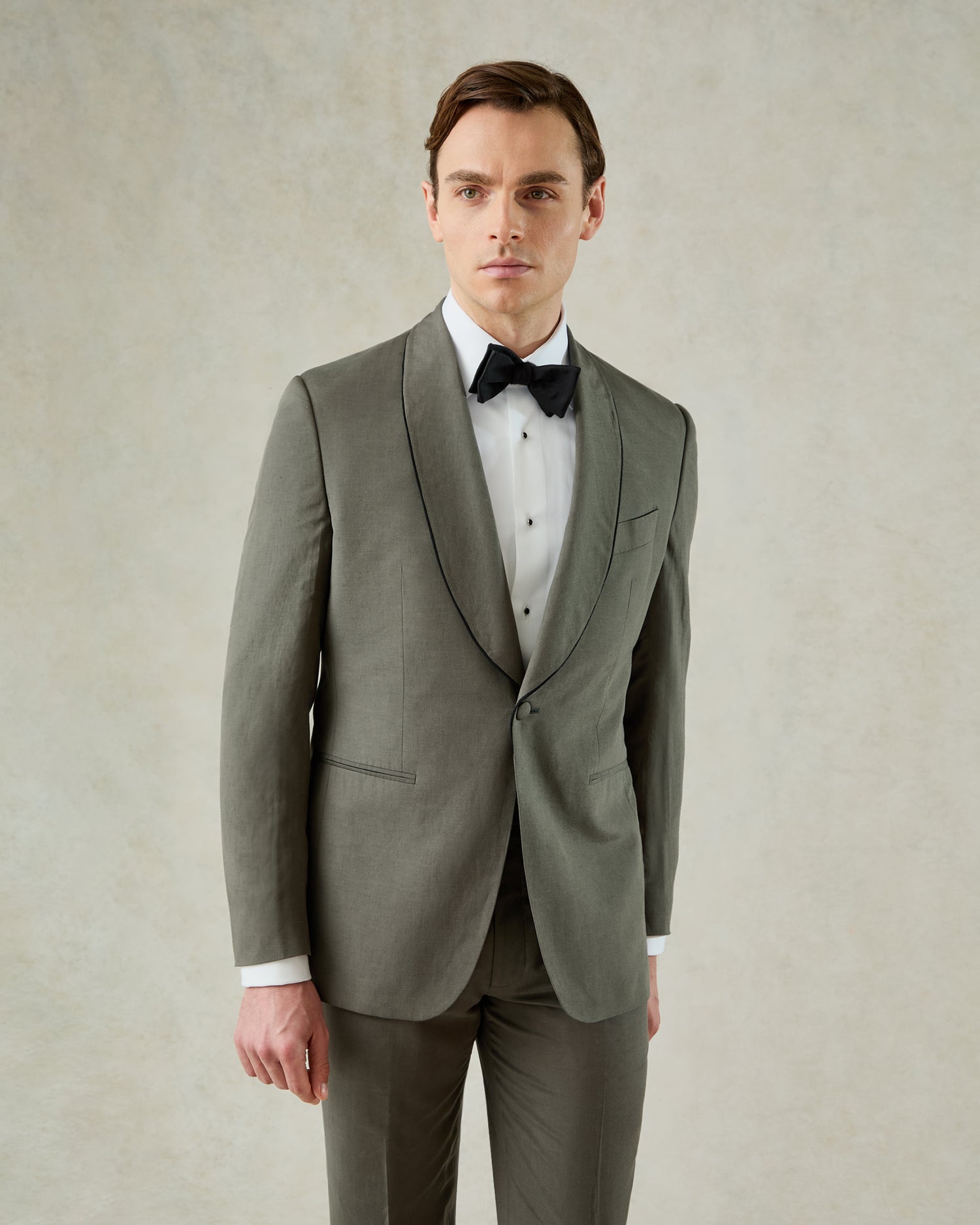 Neumann Linen Silk Evening Suit Khaki