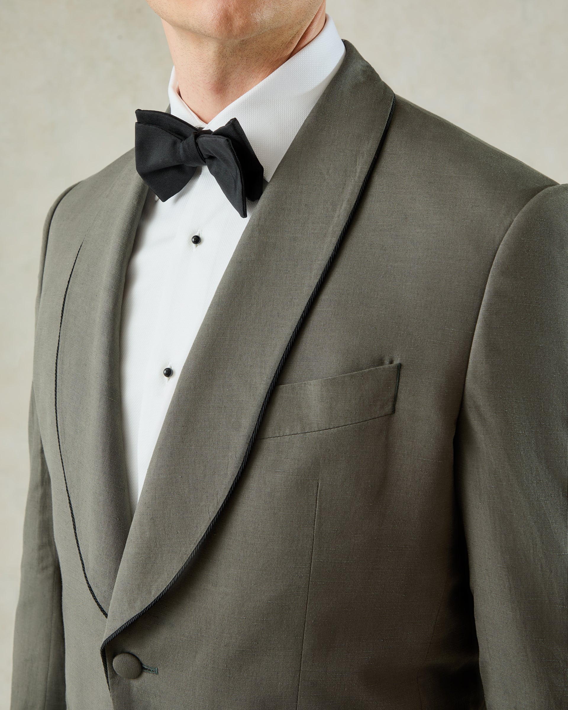 Neumann Linen Silk Evening Suit Khaki