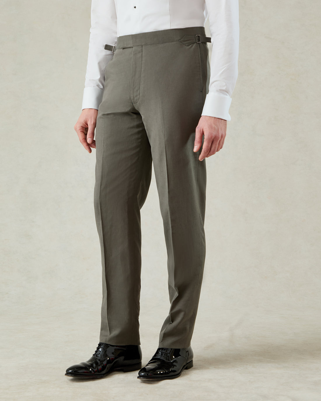 Neumann Silk &amp; Linen Dinner Trouser Khaki