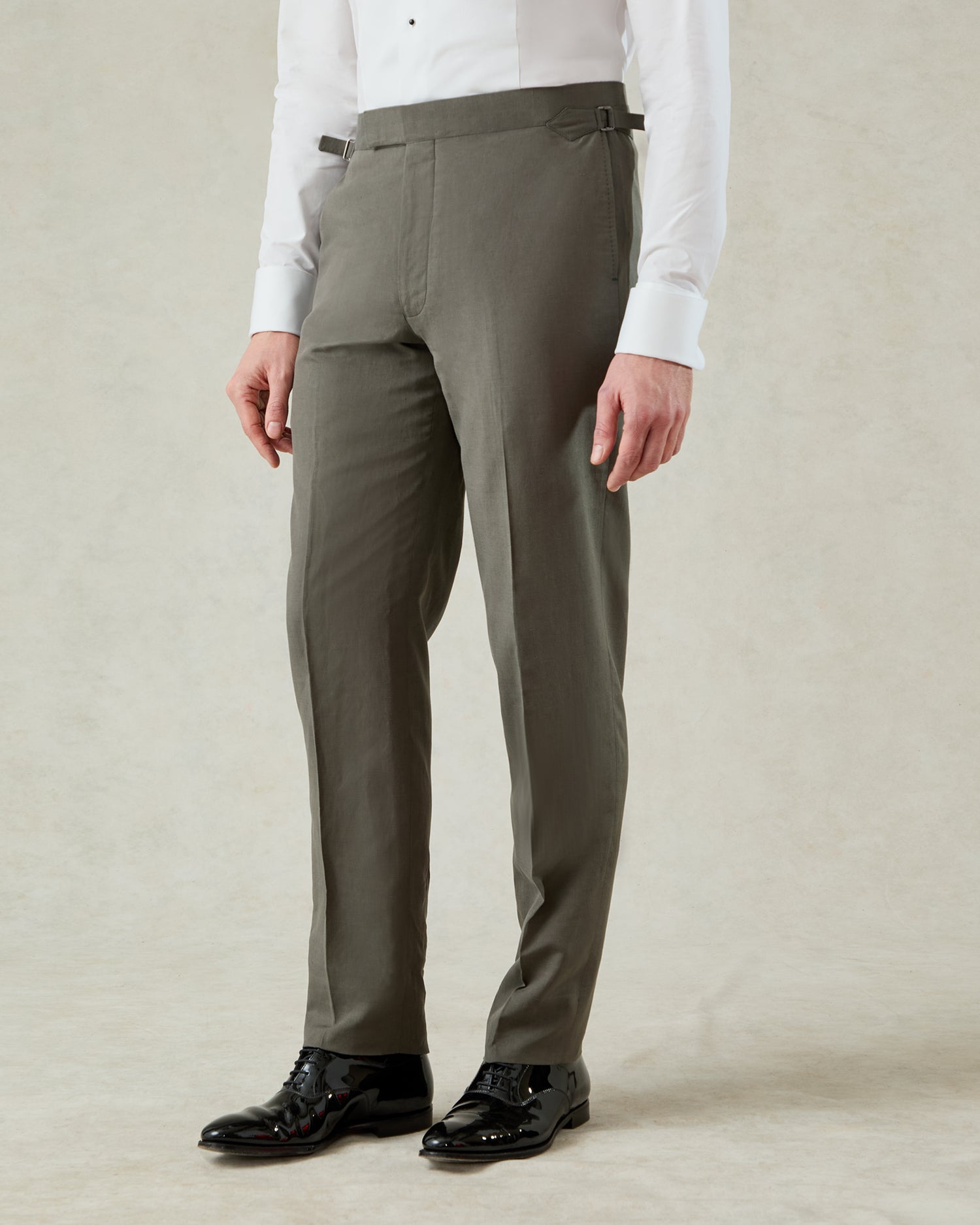 Neumann Linen Silk Evening Suit Khaki