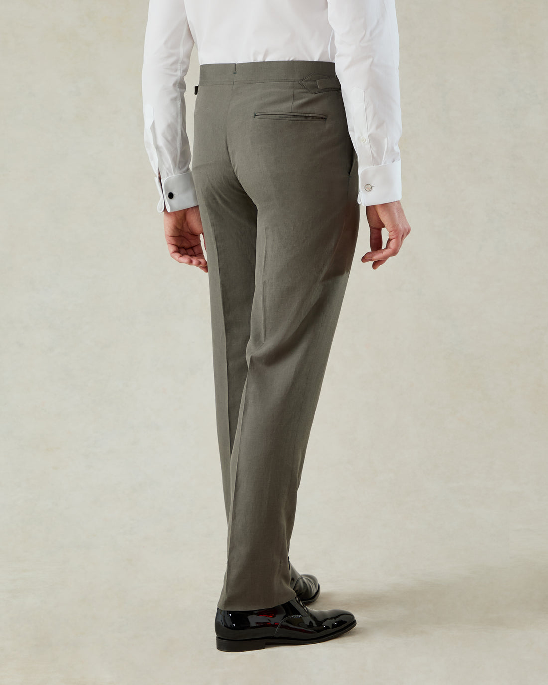 Neumann Silk &amp; Linen Dinner Trouser Khaki