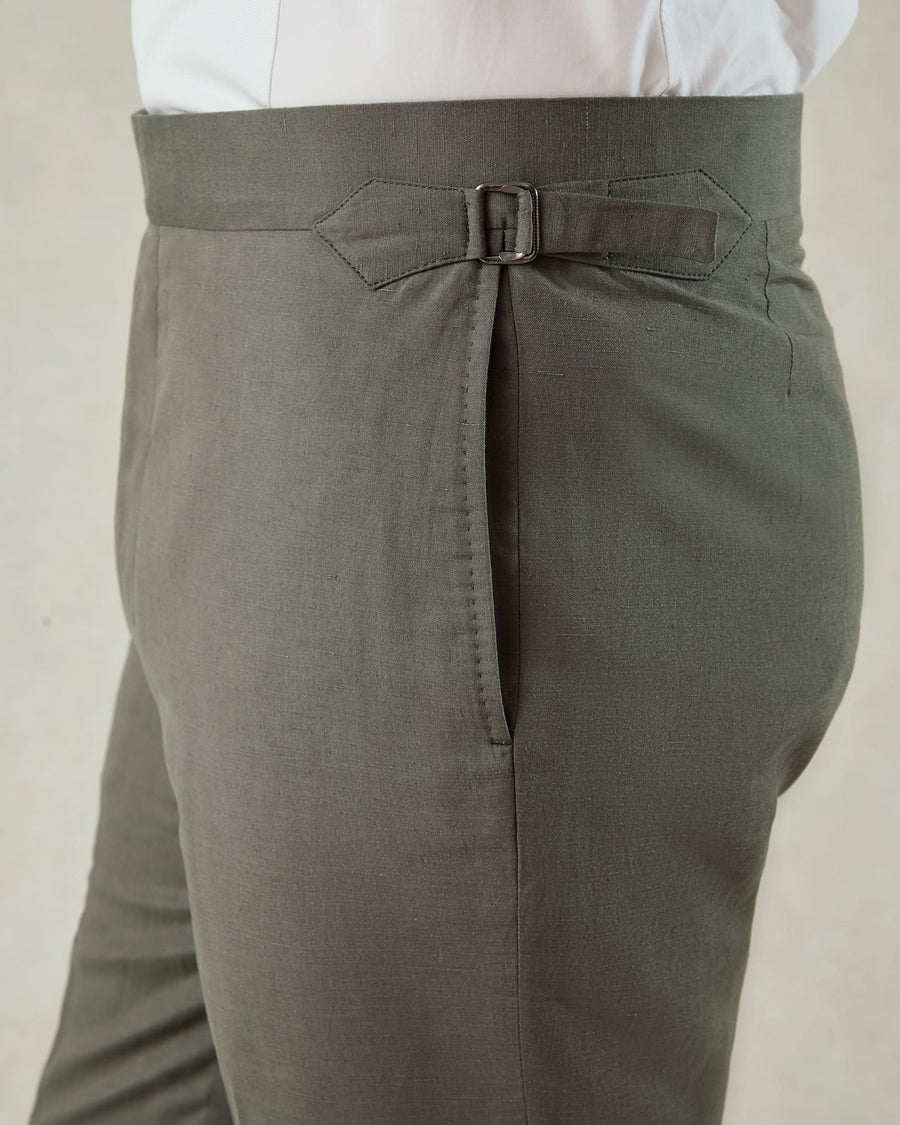 Neumann Silk Linen Dinner Pant Khaki