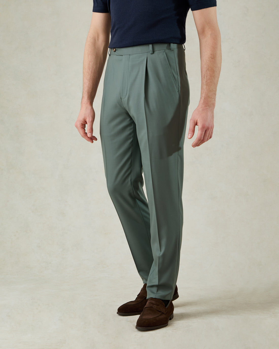 Clayton Wool Trousers Khaki