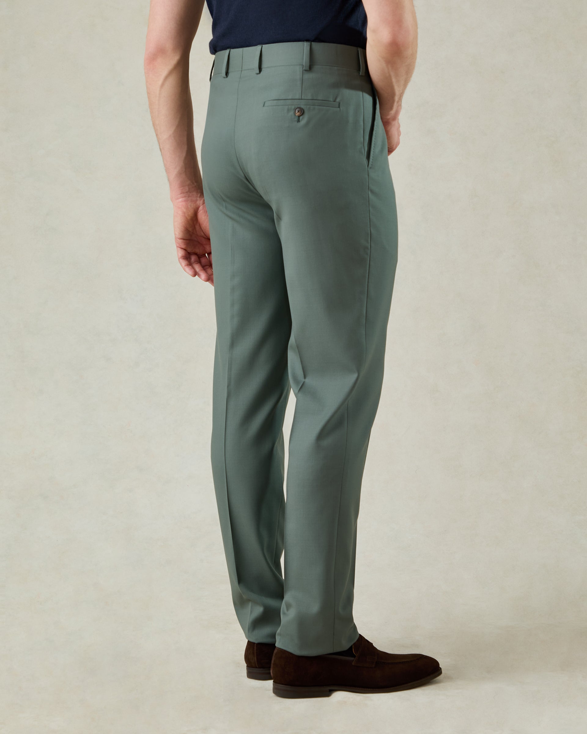 Clayton Wool Trousers Khaki