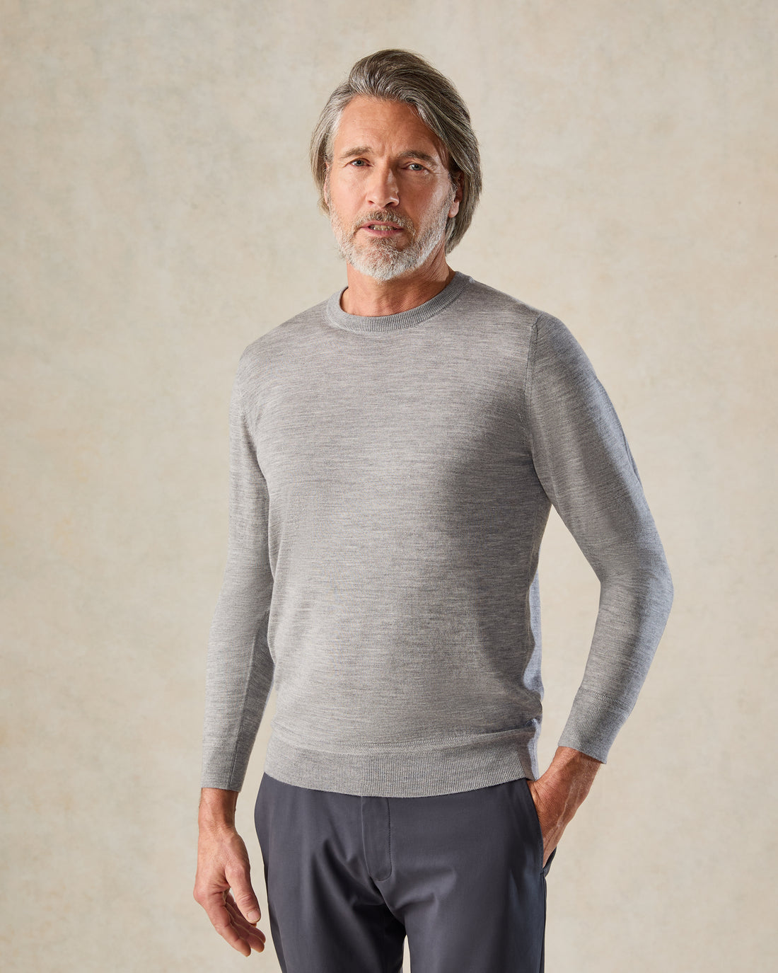 Lucas Merino Wool Silk &amp; Cashmere Crew Jumper