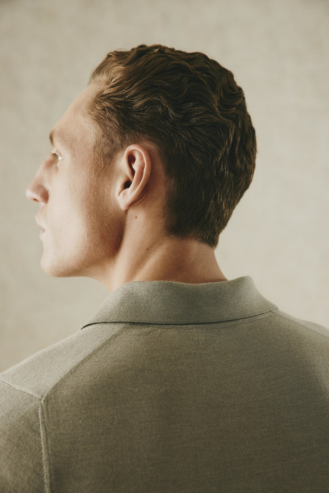 Dicken Short Sleeve Merino Wool Silk &amp; Cashmere Polo Knit Sage