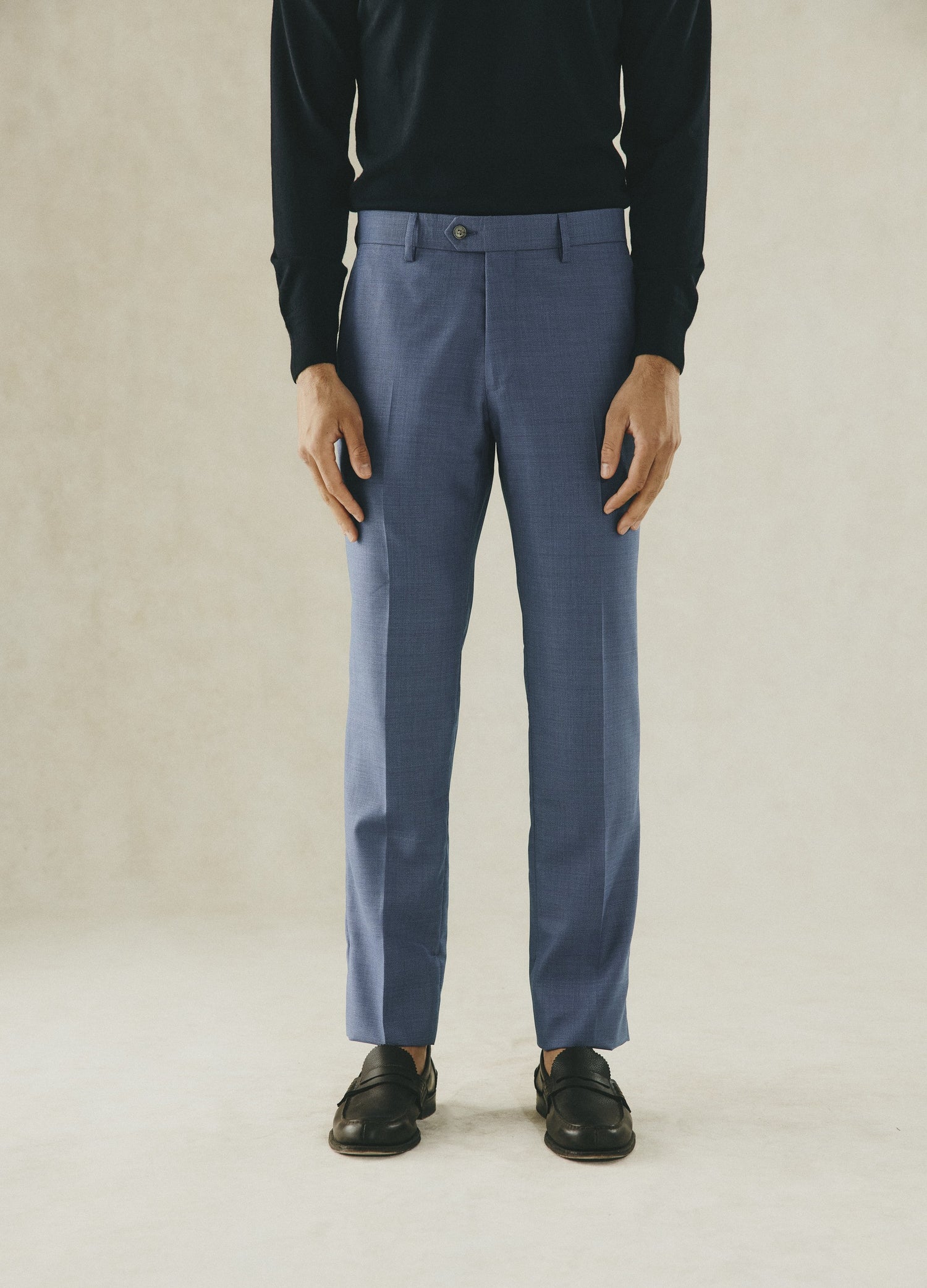 Drummond Suit Trousers Basketweave Blue