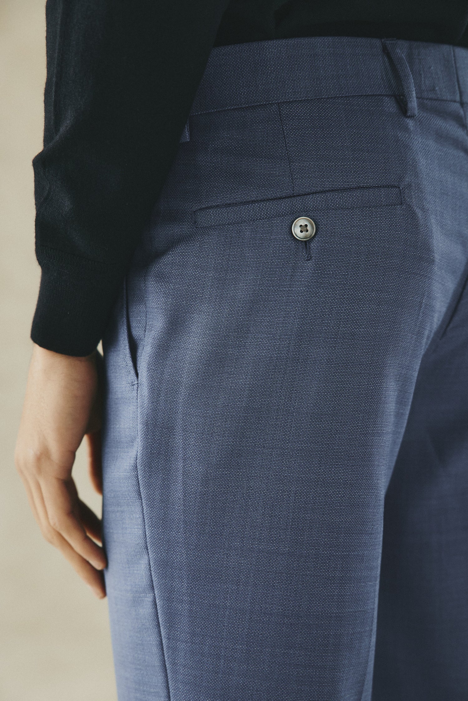 Drummond Suit Trousers Basketweave Blue