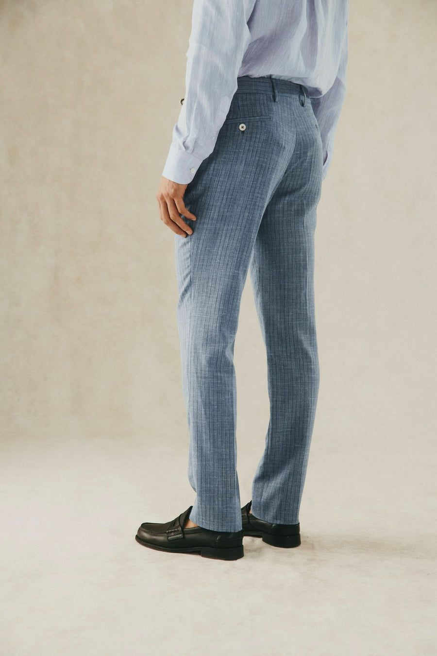 Dudgeon Basketweave Stripe Pants Blue