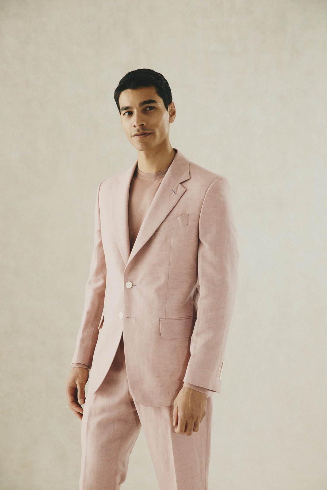 Lockyer Wool &amp; Linen Blend Suit Jacket Pink