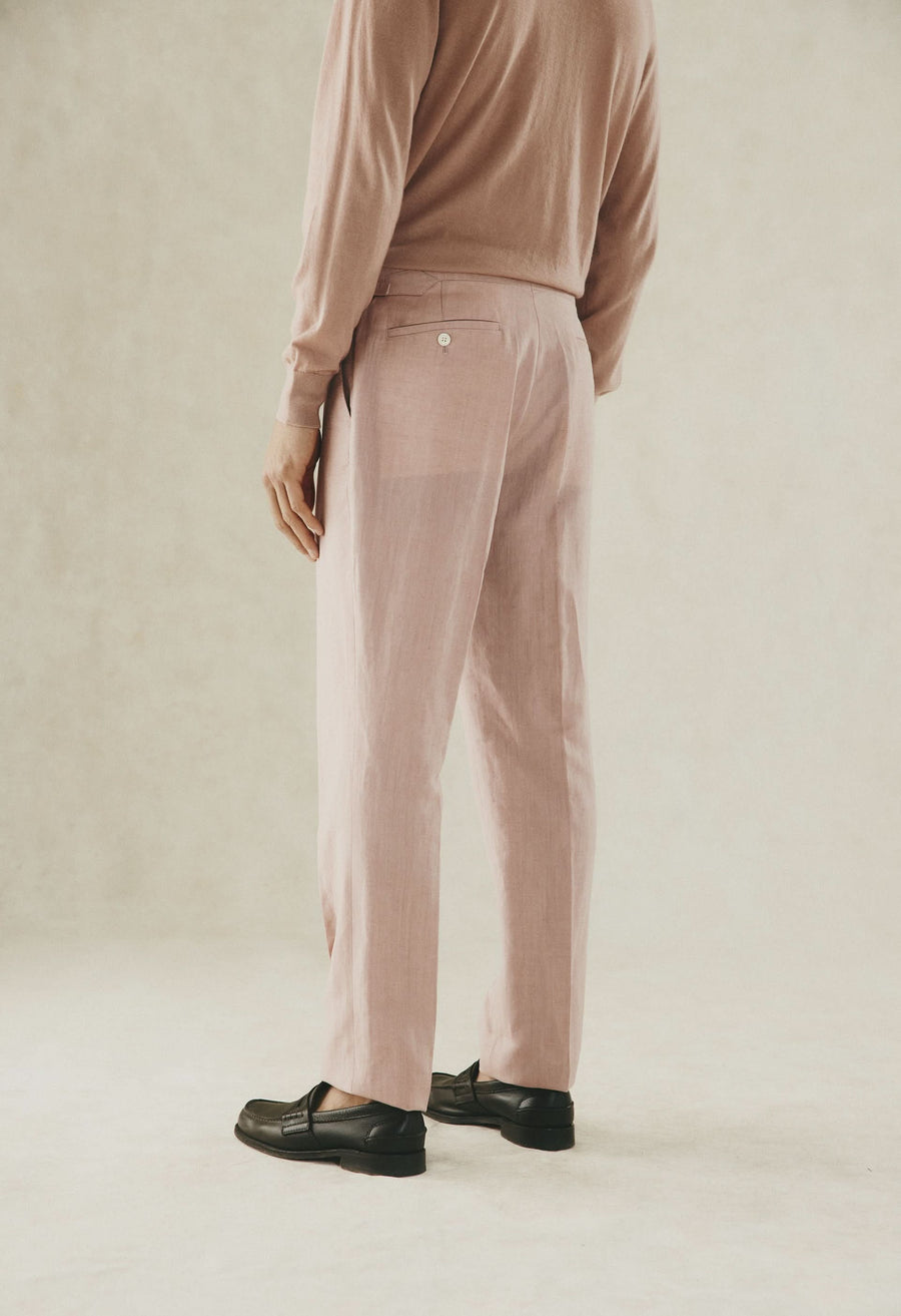 Lockyer Wool Linen Suit Pant Pink