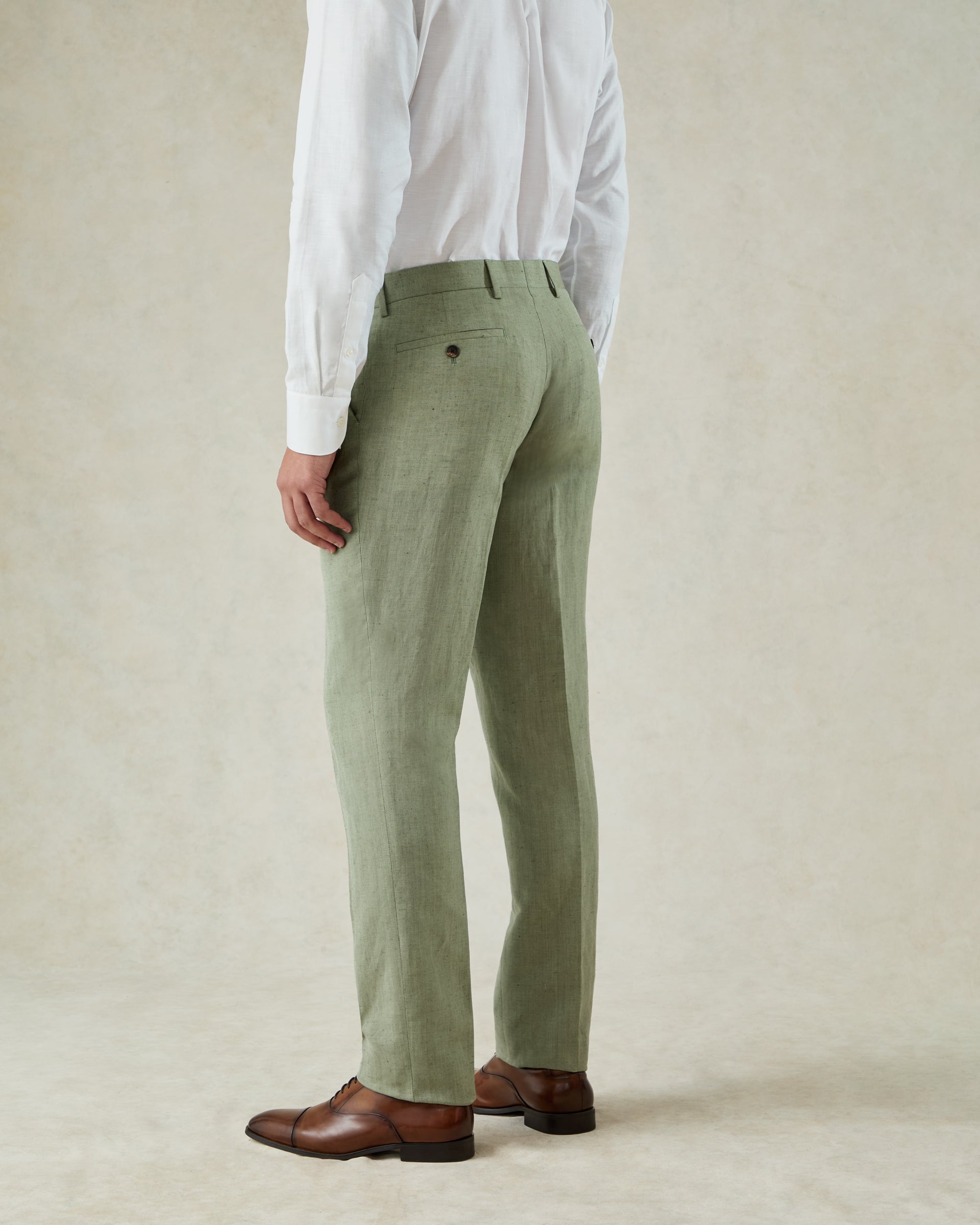 Luce Linen Suit Trouser Green