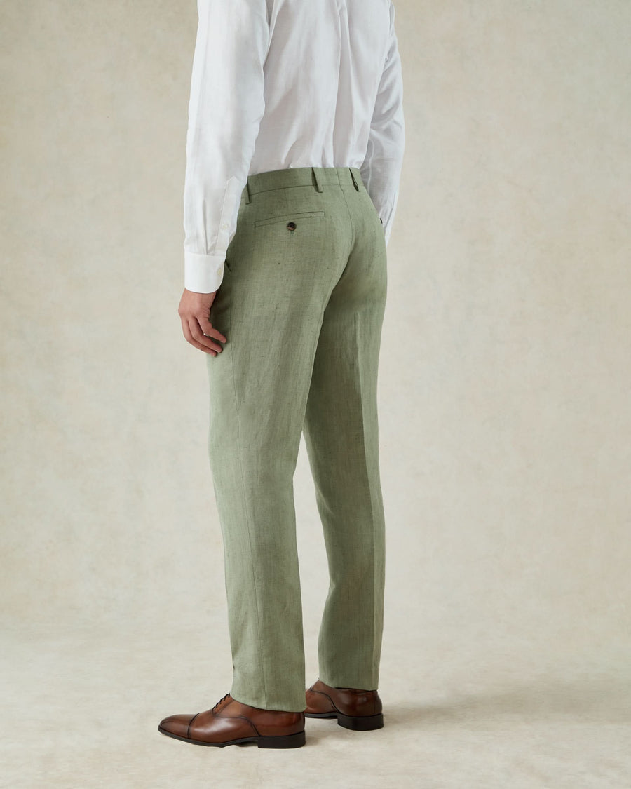 Luce Wool & Linen Double Breasted Suit Green