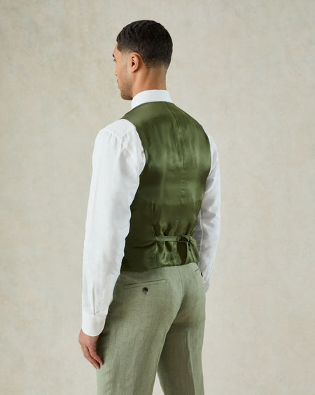 Luce Wool & Linen Waistcoat Green