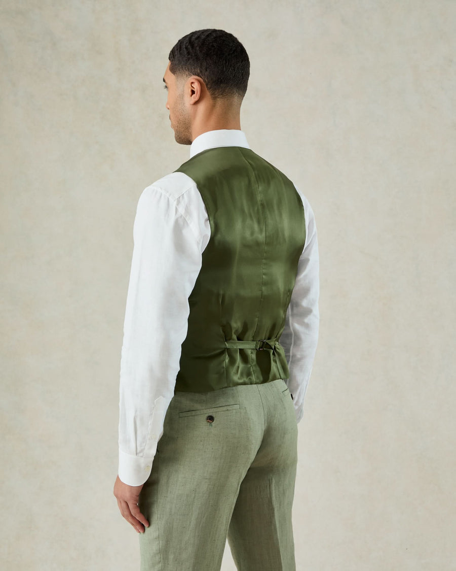 Luce Wool & Linen Vest Green