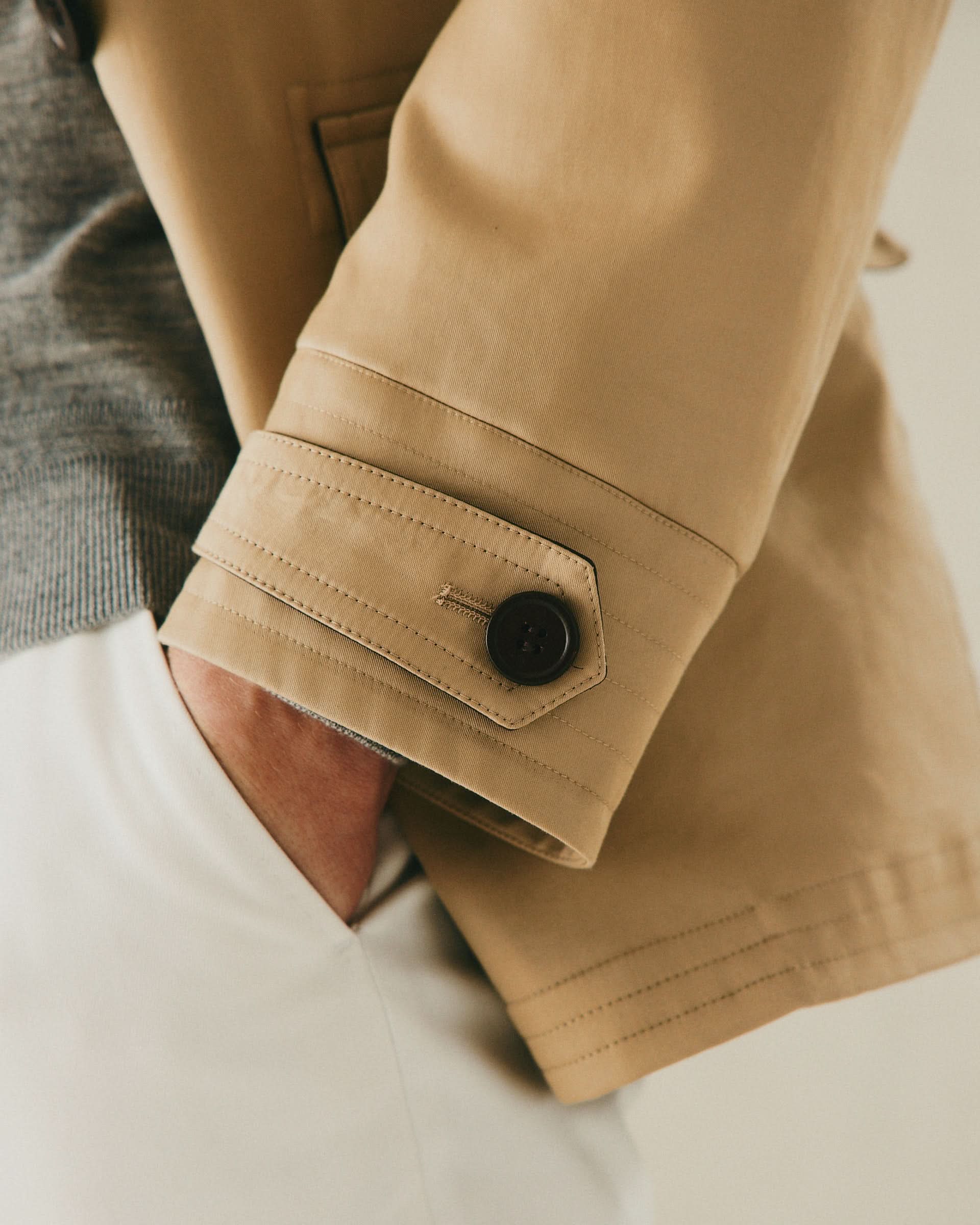 Hawkes Canvas Cotton Peacoat Stone