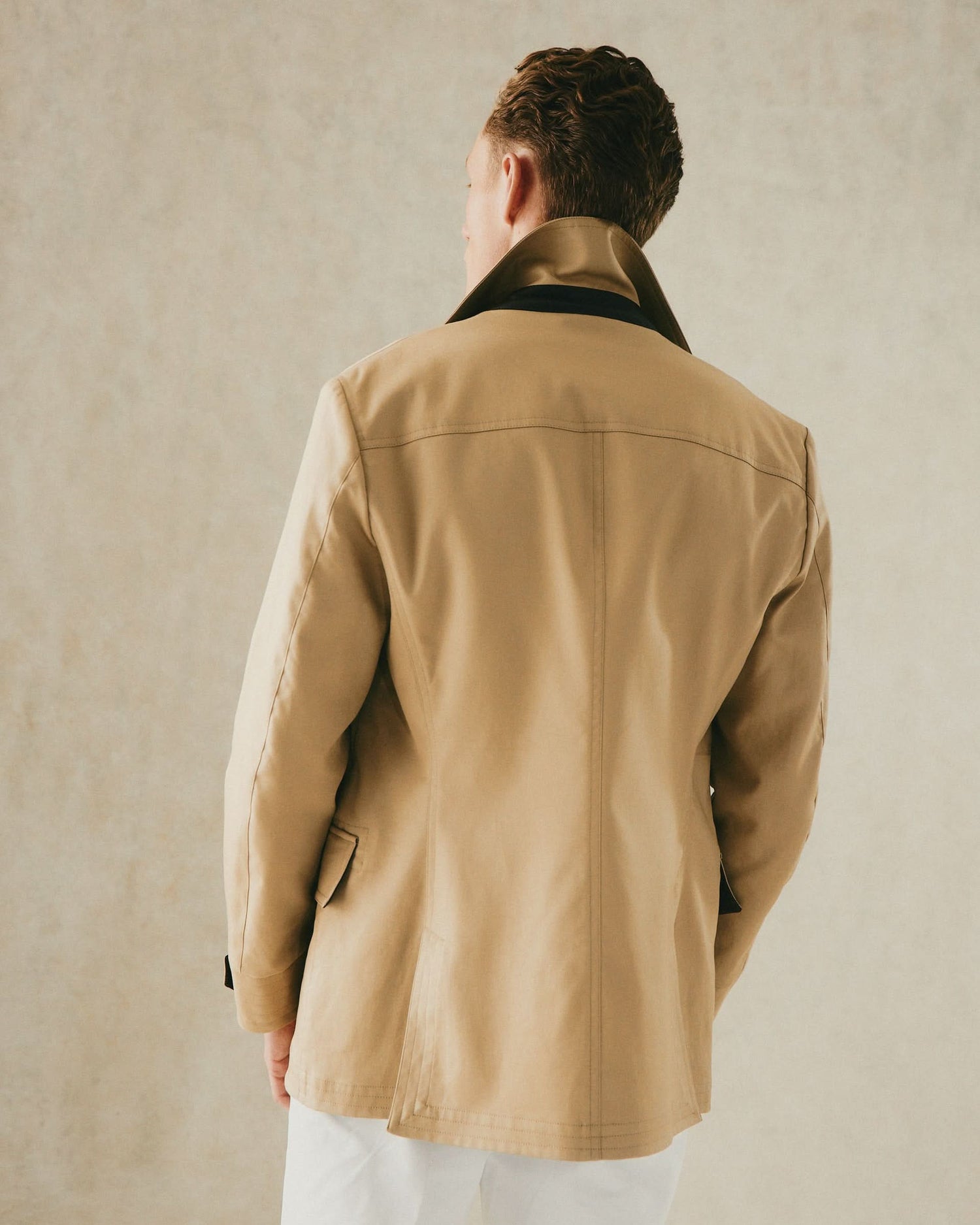 Hawkes Canvas Cotton Peacoat Stone