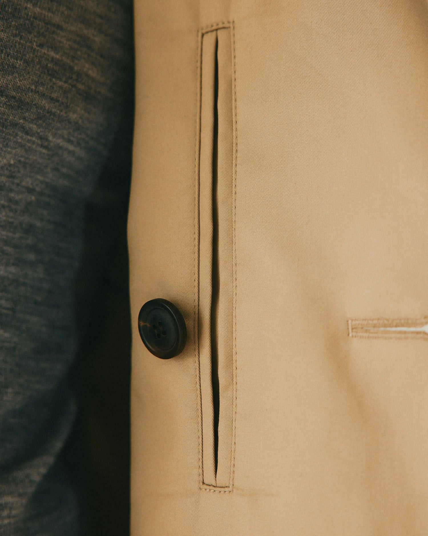 Hawkes Canvas Cotton Peacoat Stone