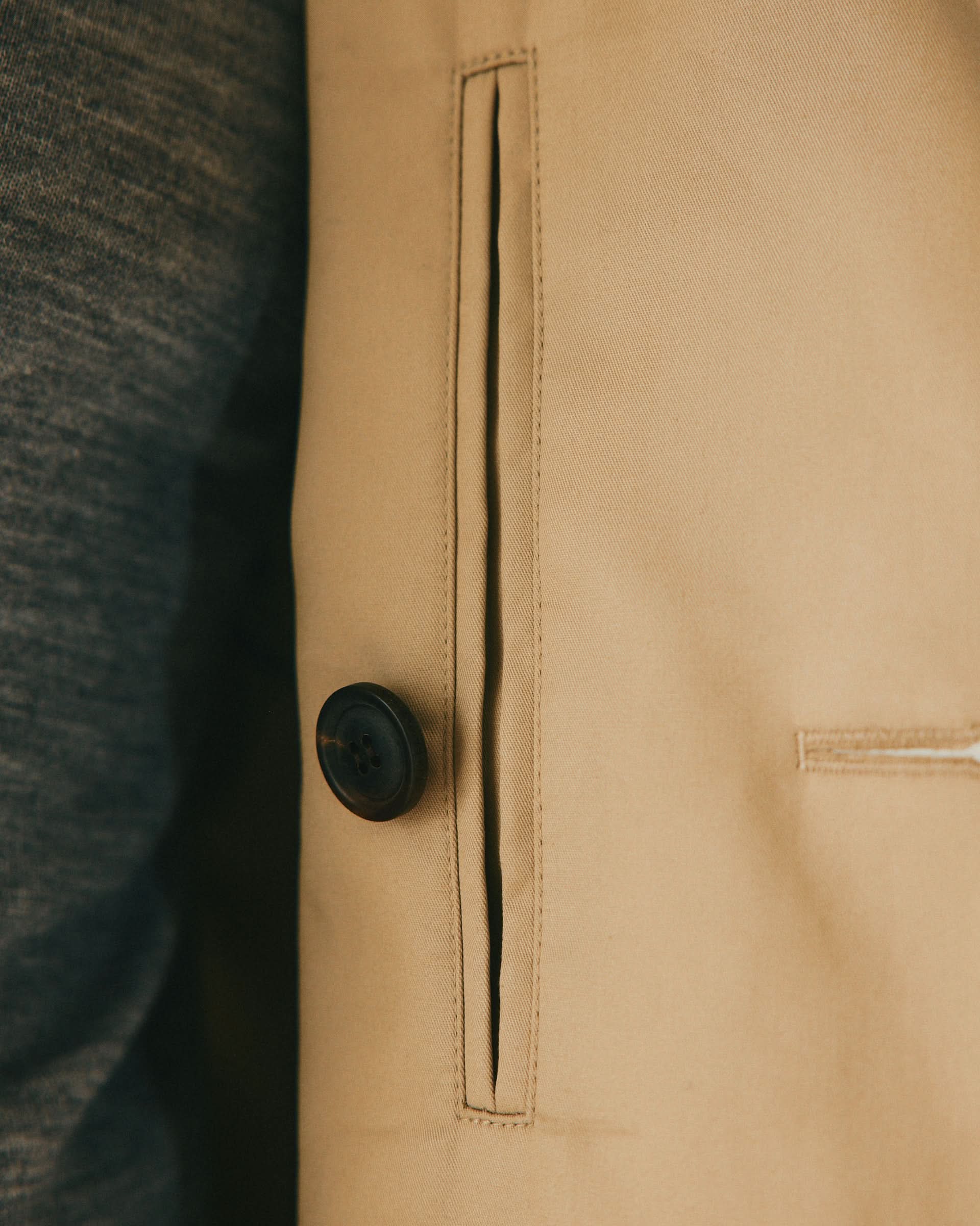 Hawkes Canvas Cotton Peacoat Stone
