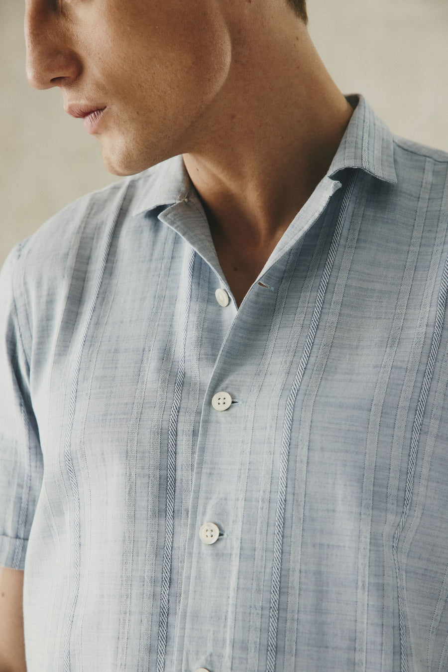 Cayley Striped Shirt Light Blue
