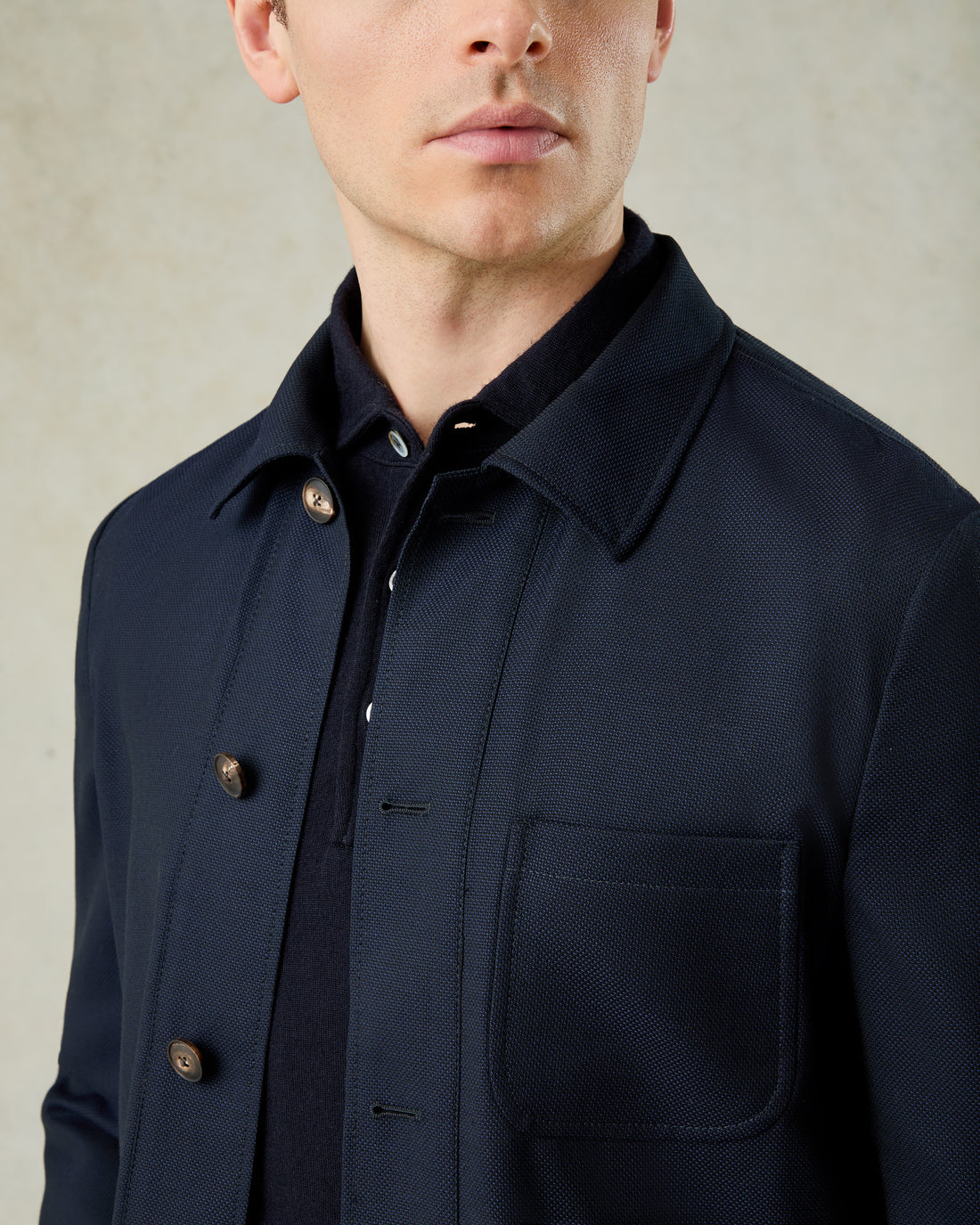 Cuddy Shirt Hopsack Navy