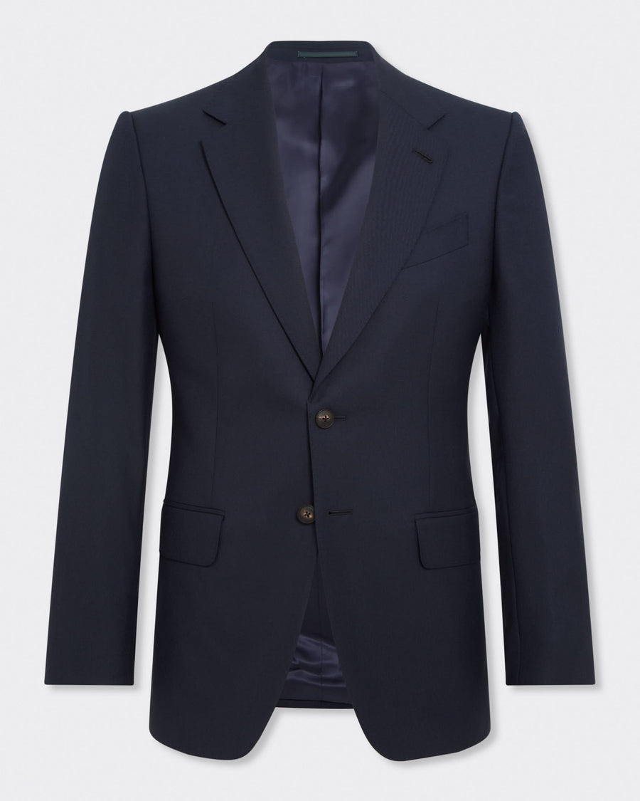 Doughty Wool Single Breasted Suit Jacket Navy