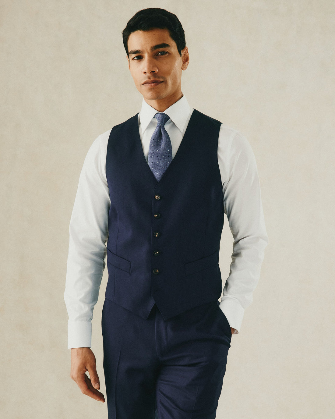 Seymour Twill Waistcoat Blue