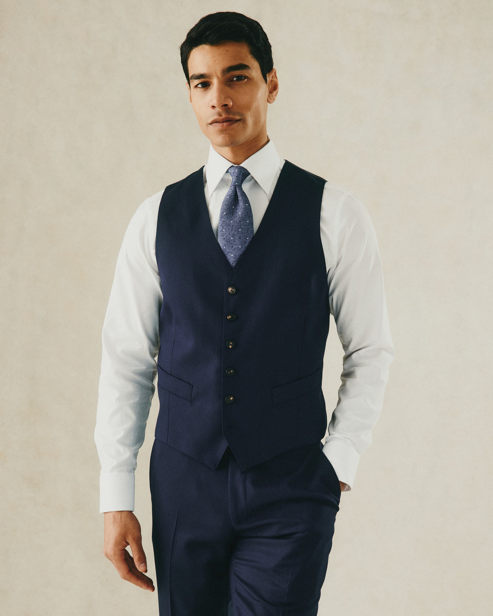 Seymour Twill Waistcoat Blue