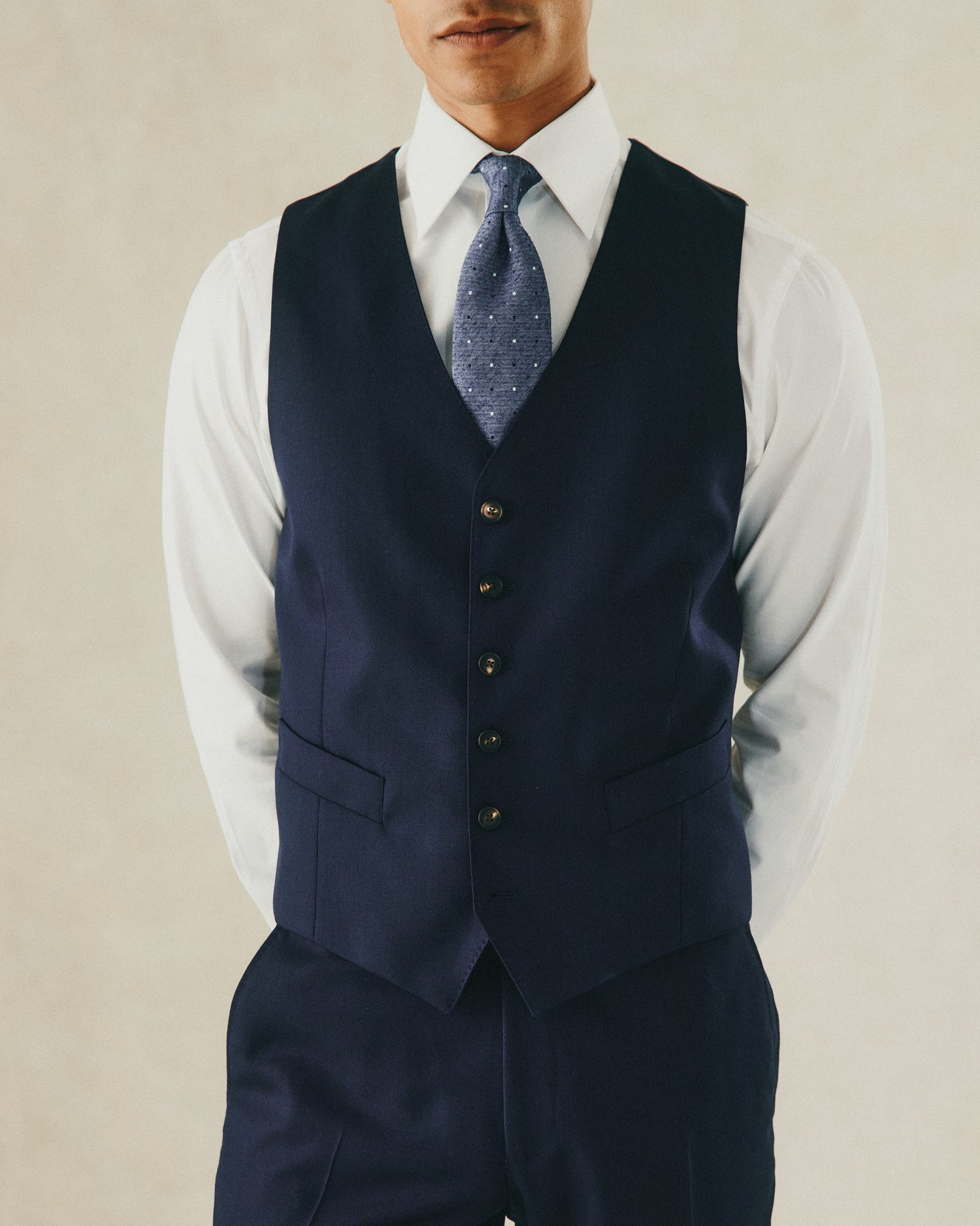Seymour Twill Waistcoat Blue