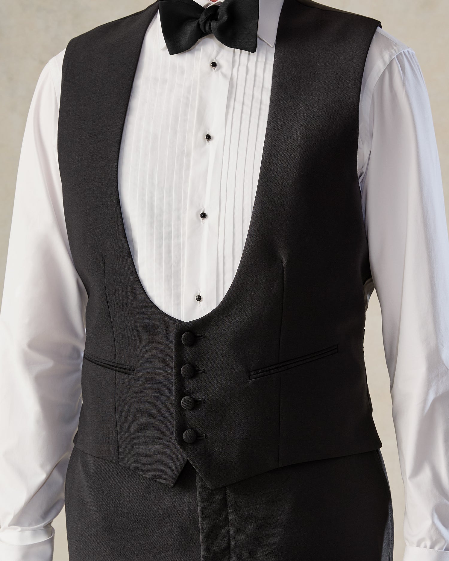 Shelford Black Wool Mohair Barathea Shawl Lapel Dinner Suit