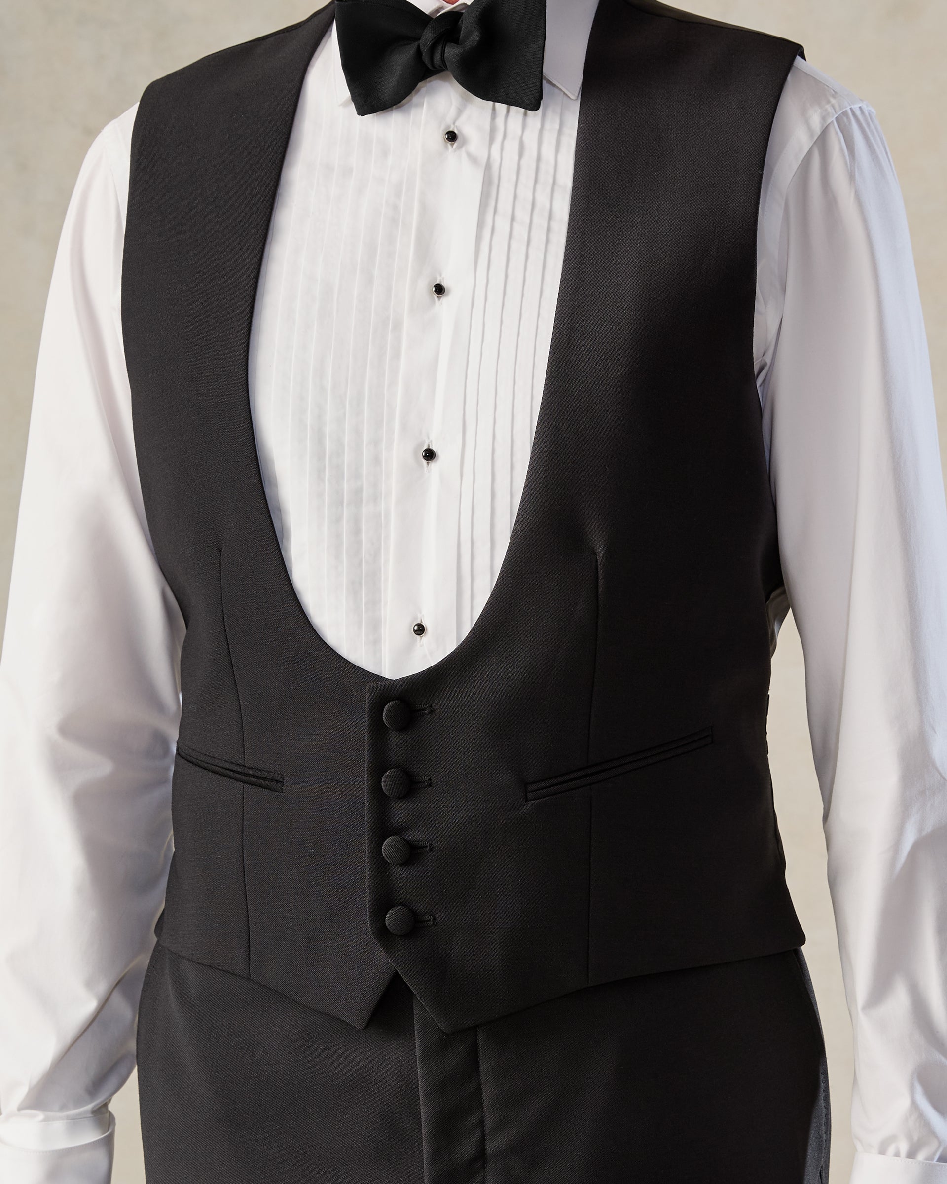 Shelford Black Wool Mohair Barathea Shawl Lapel Dinner Suit